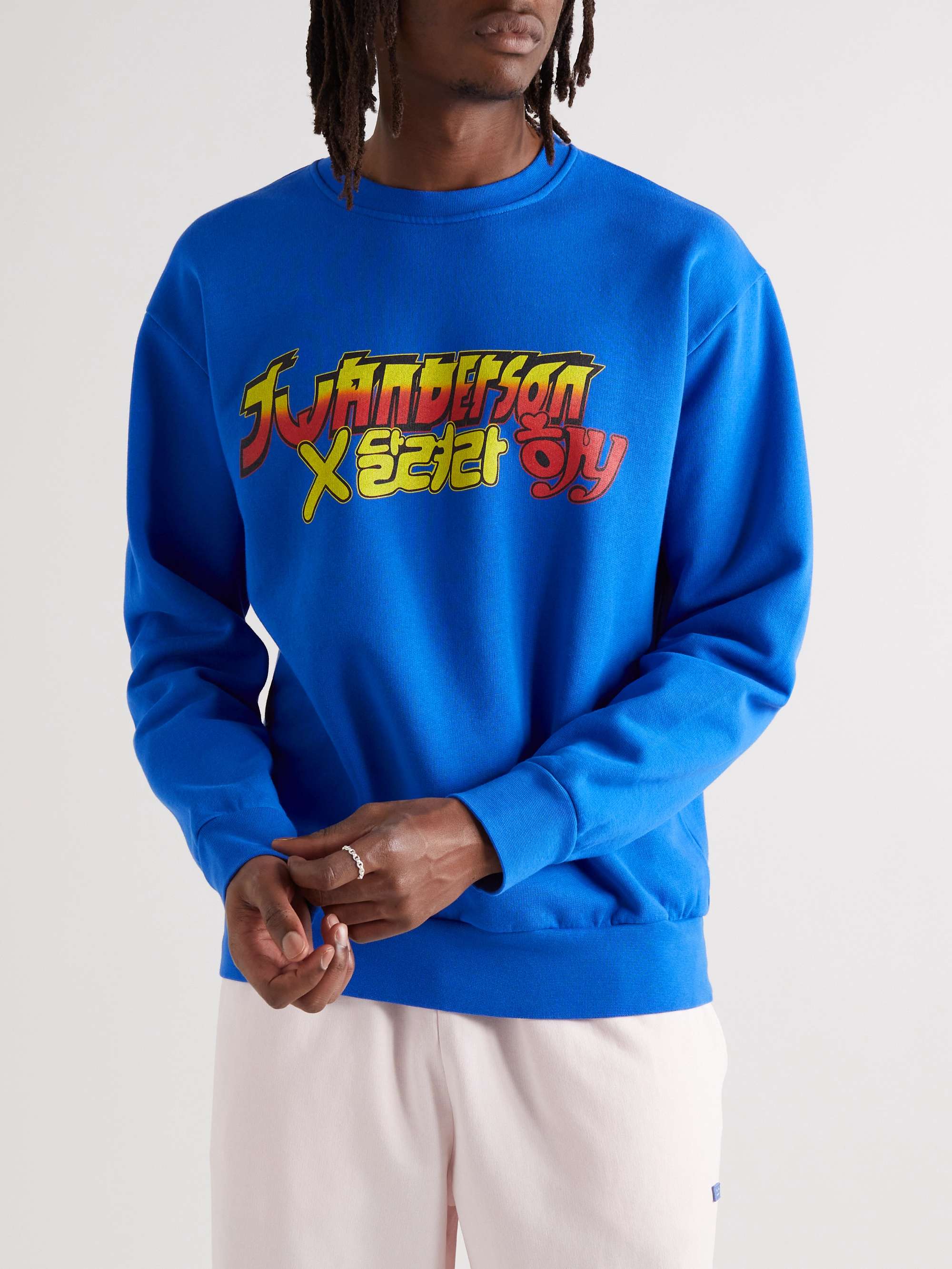 JW ANDERSON Printed Cotton-Jersey Sweater