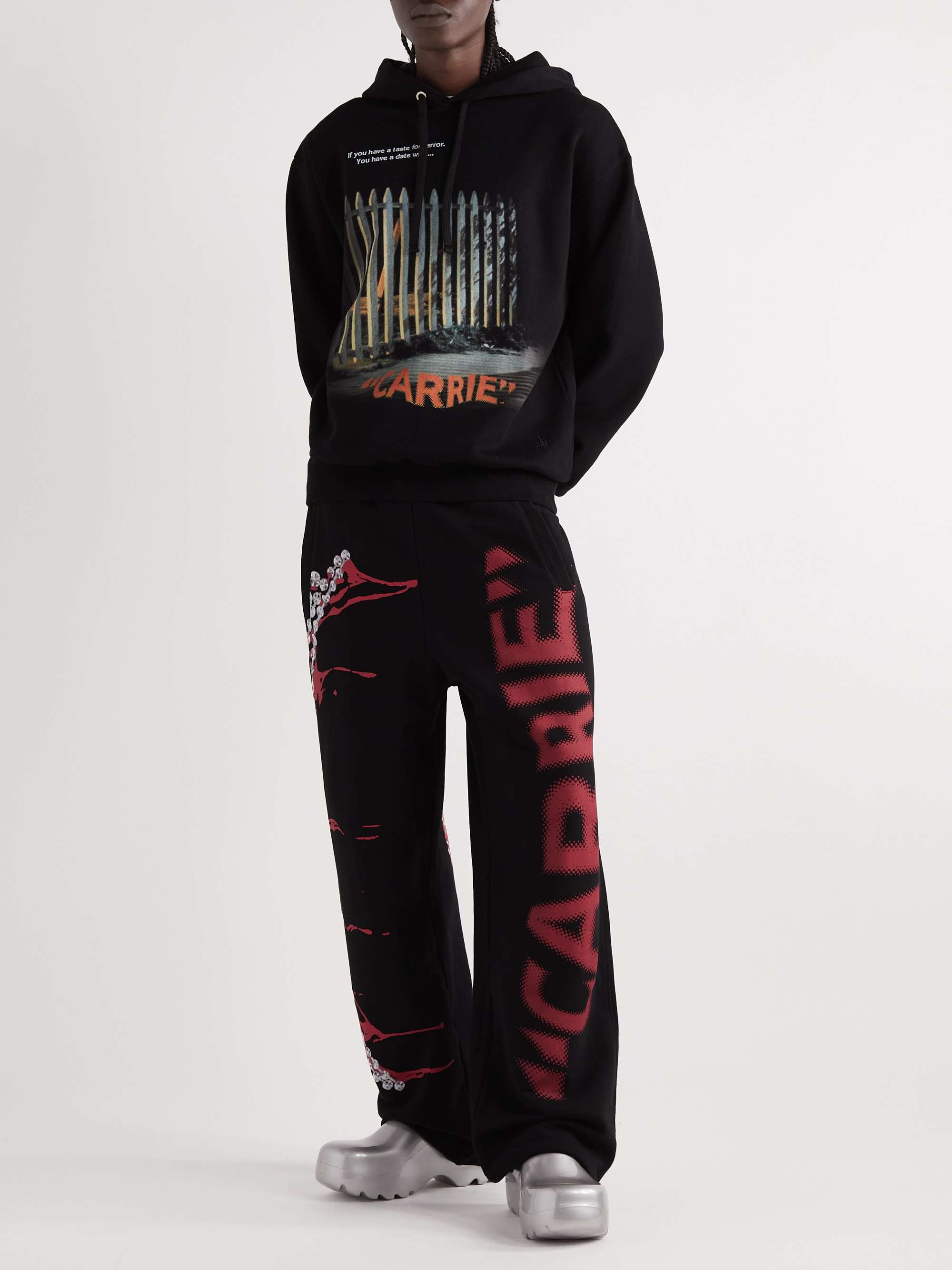 JW ANDERSON + Carrie Tiara Tapered Printed Cotton-Jersey Sweatpants