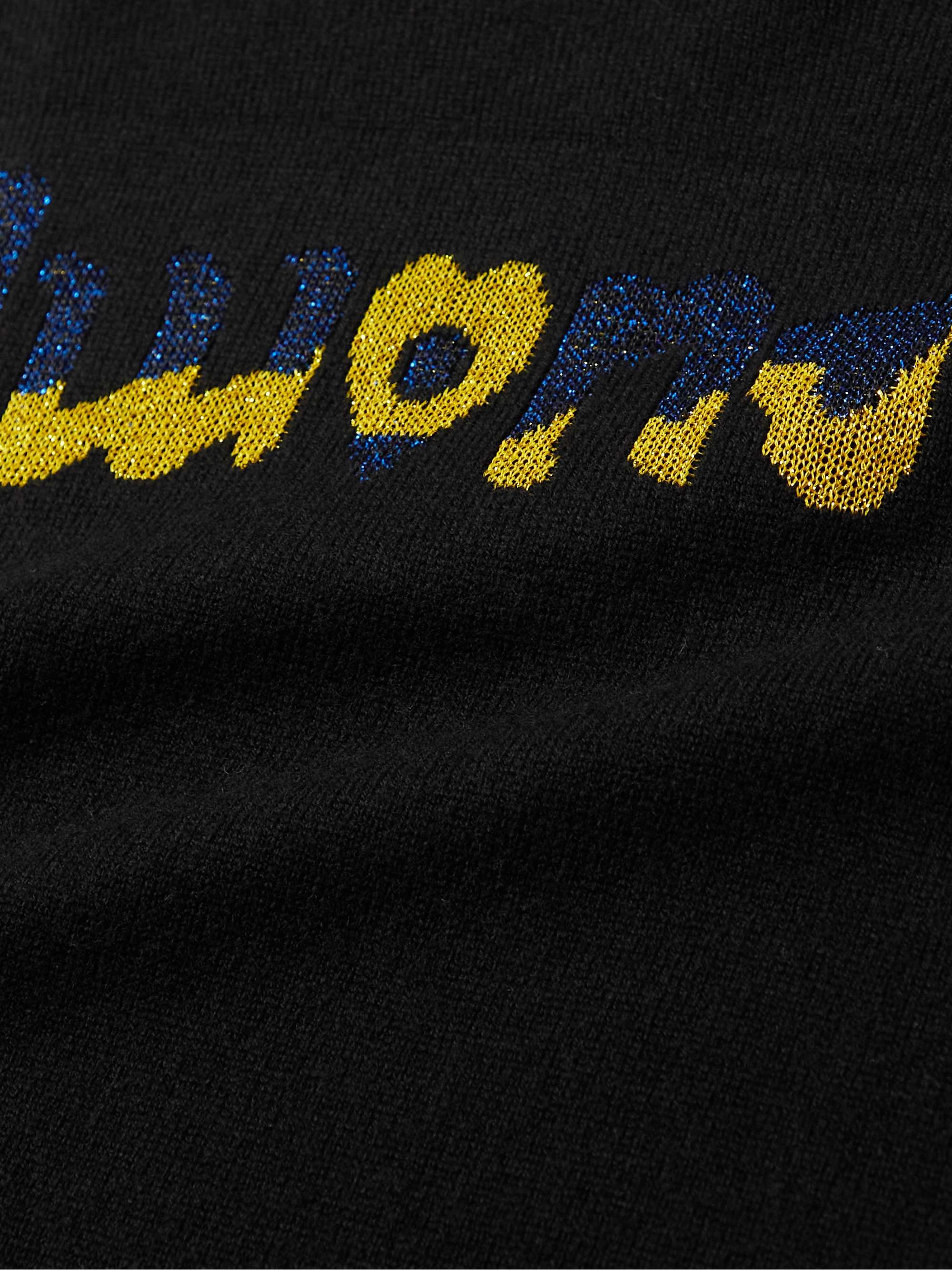 JW ANDERSON Run Hany Metallic Logo-intarsia Wool-Blend Sweater