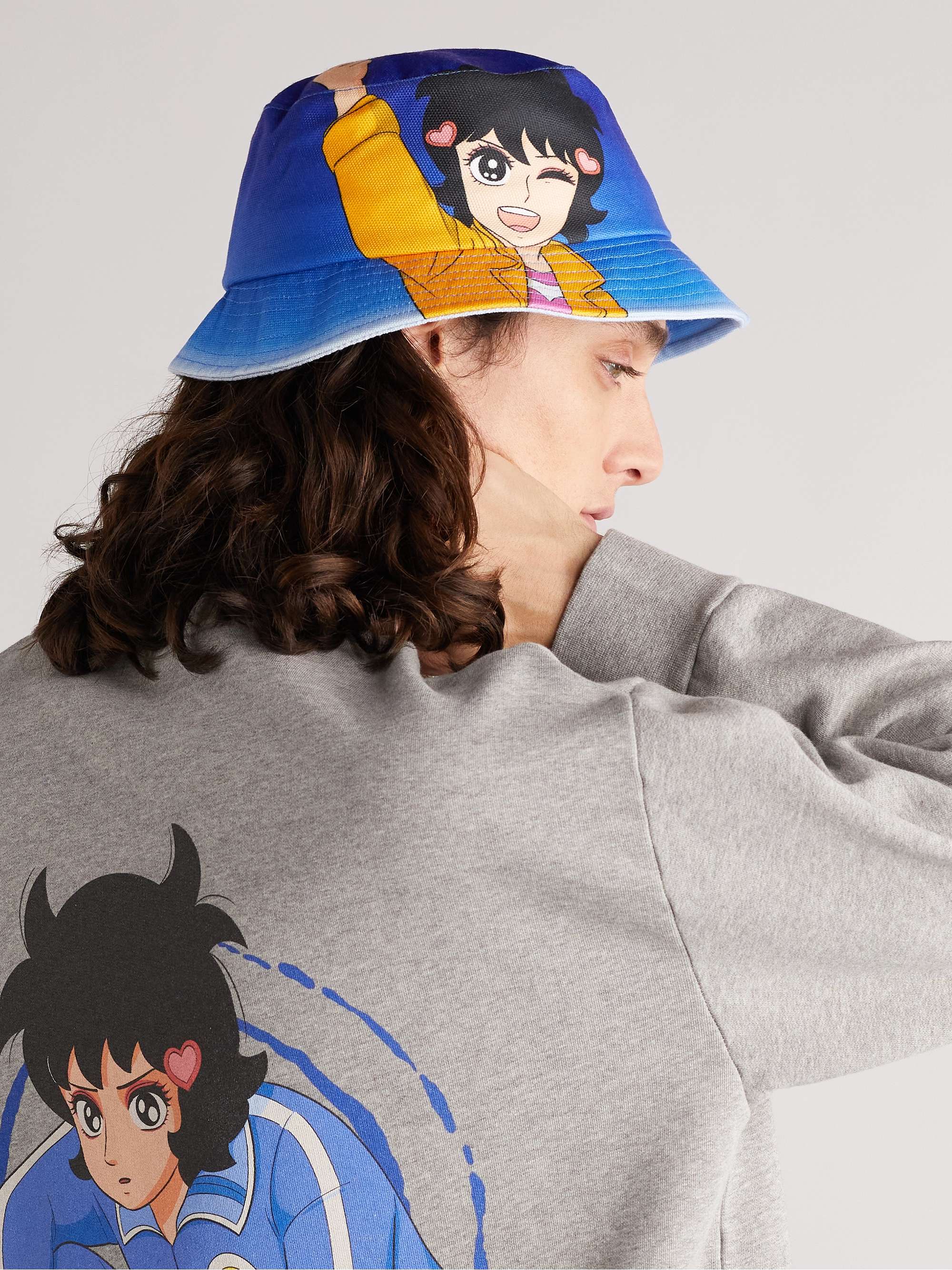 JW ANDERSON + Run Hany Printed Canvas Bucket Hat