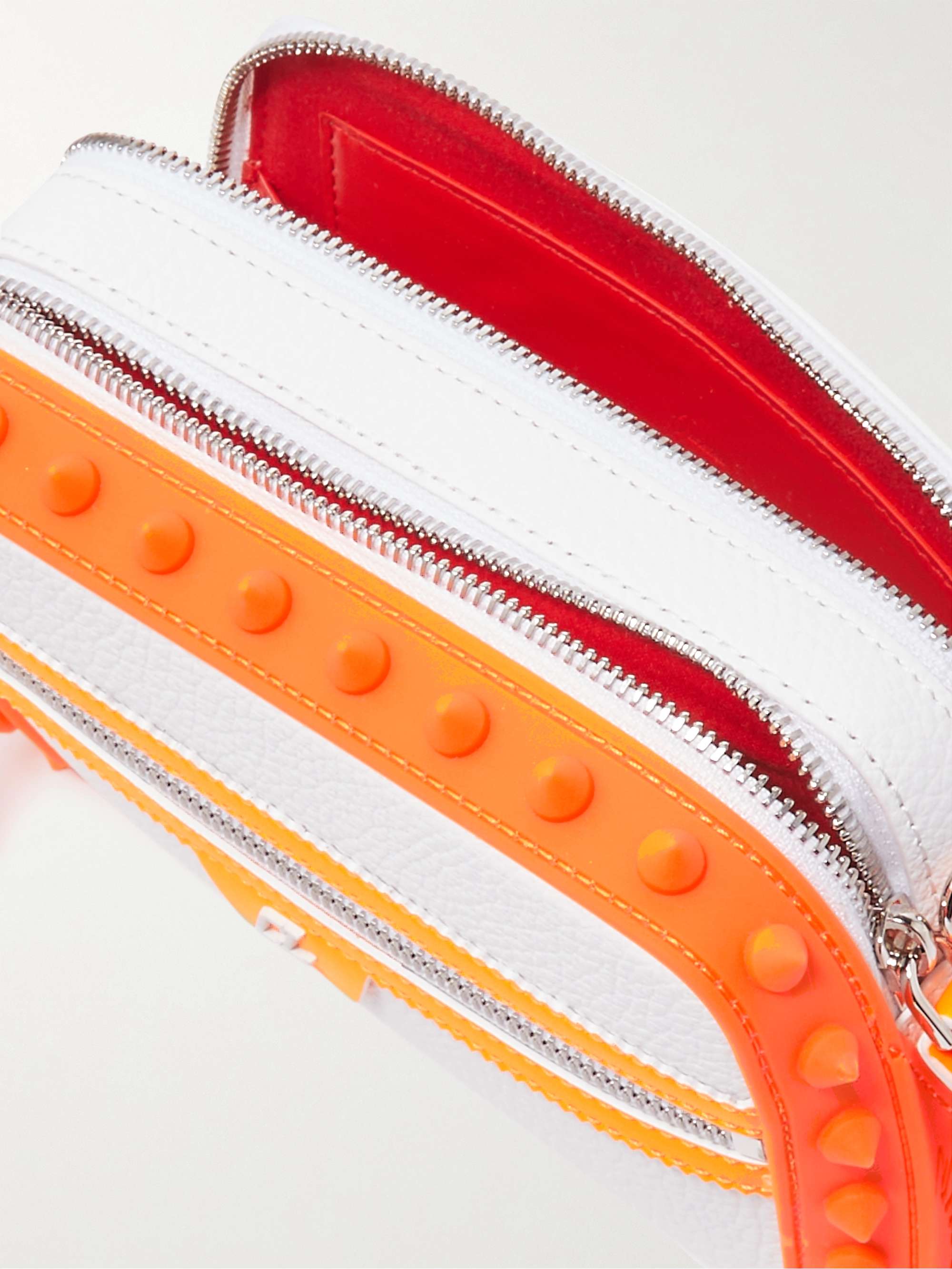 CHRISTIAN LOUBOUTIN Loubitown Spiked Full-Grain Leather Messenger Bag