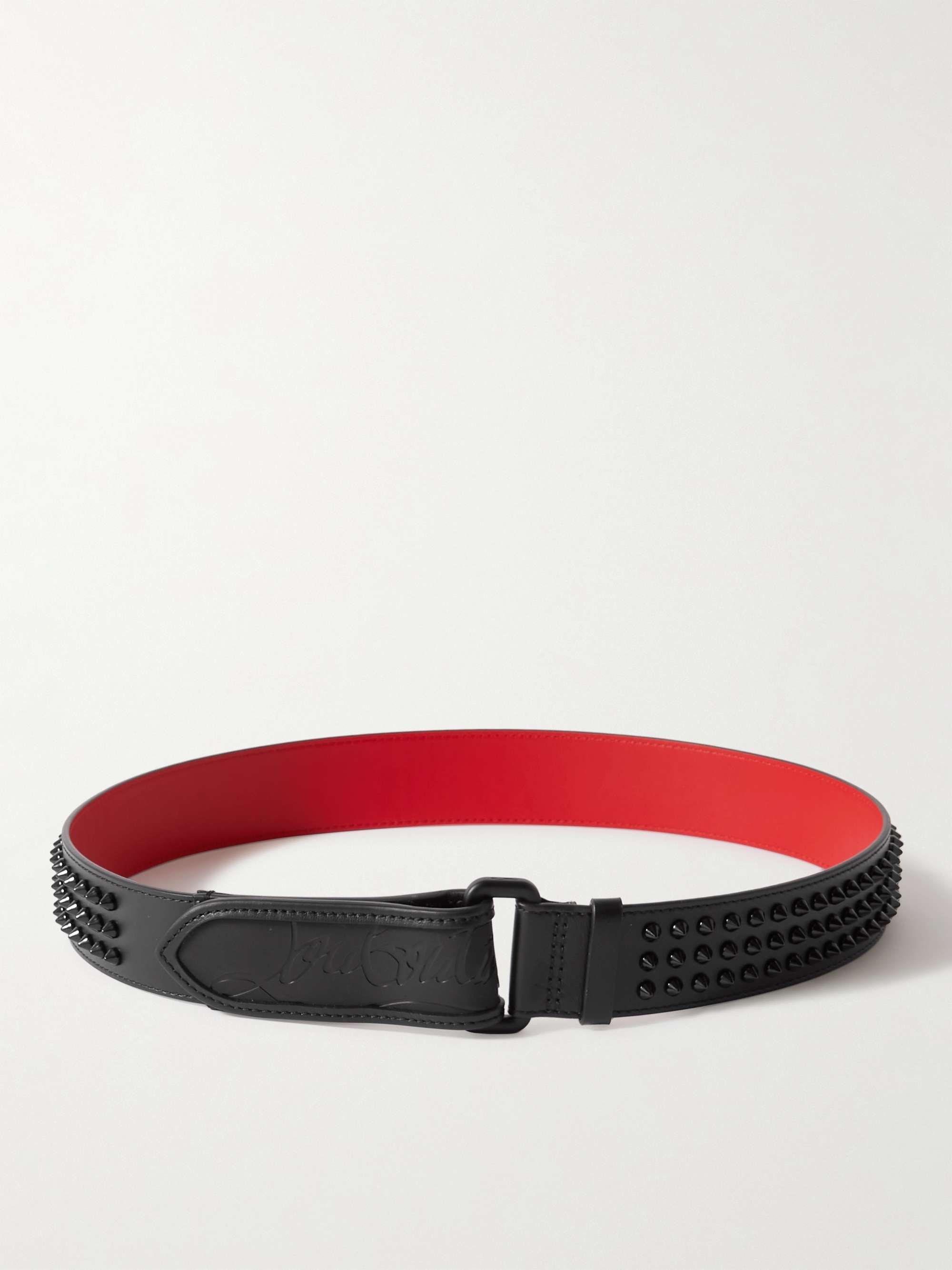 Christian Louboutin Men's Loubi Spiked Leather Belt