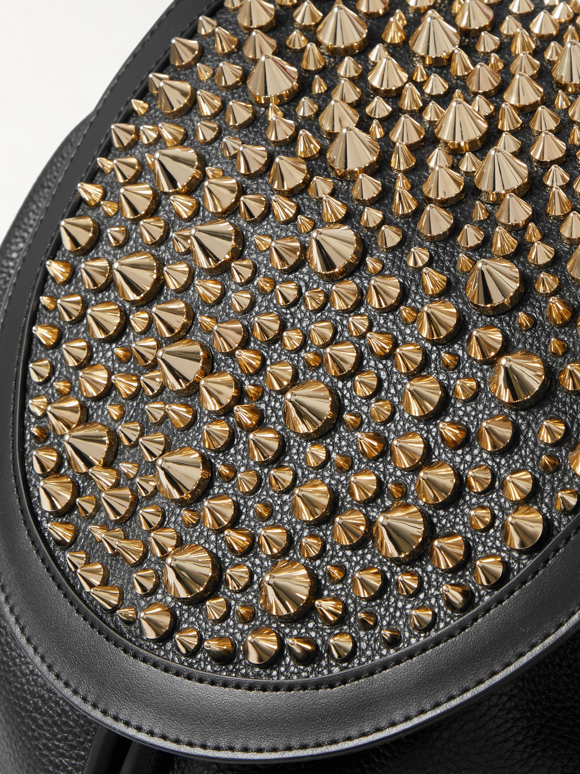 Shop Christian Louboutin Explorafunk Studded Full-grain Leather Backpack In Black