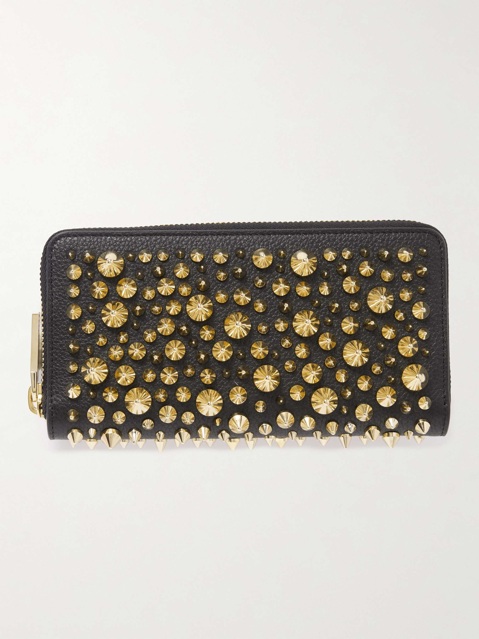 CHRISTIAN LOUBOUTIN Panettone Studded Full-Grain Leather Zip