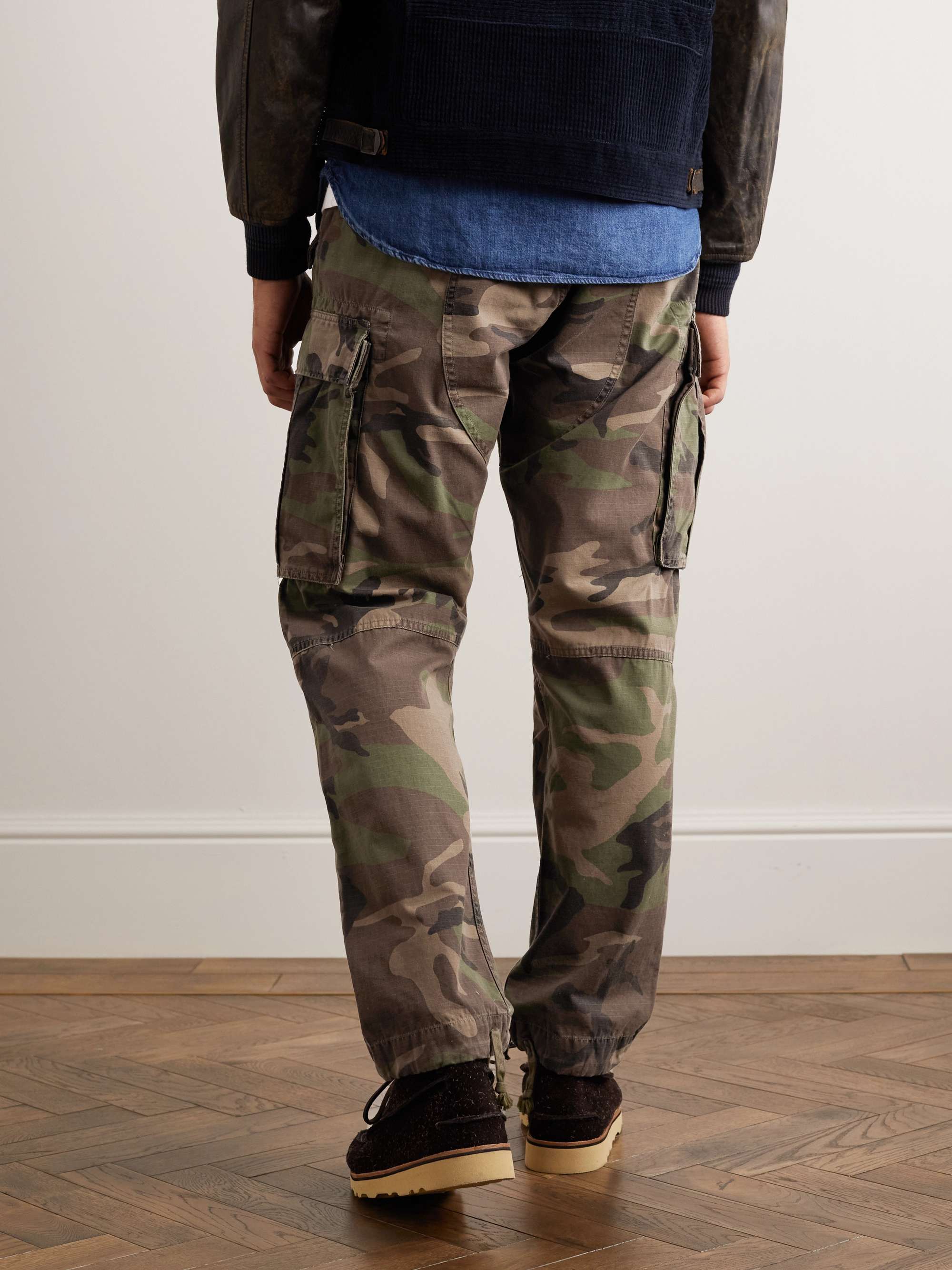 RRL Tapered Camouflage-Print Cotton-Ripstop Cargo Trousers