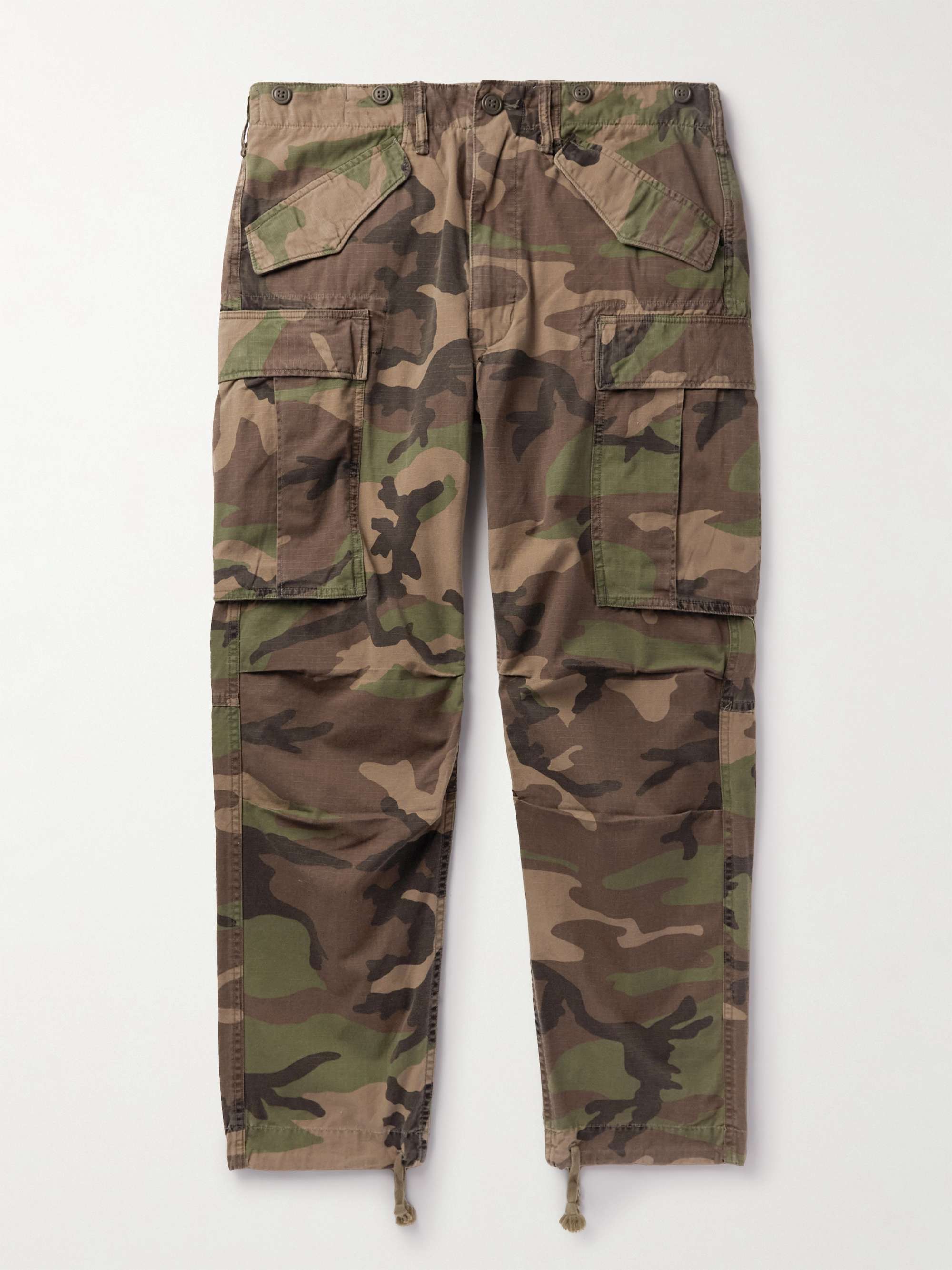 RRL Tapered Camouflage-Print Cotton-Ripstop Cargo Trousers