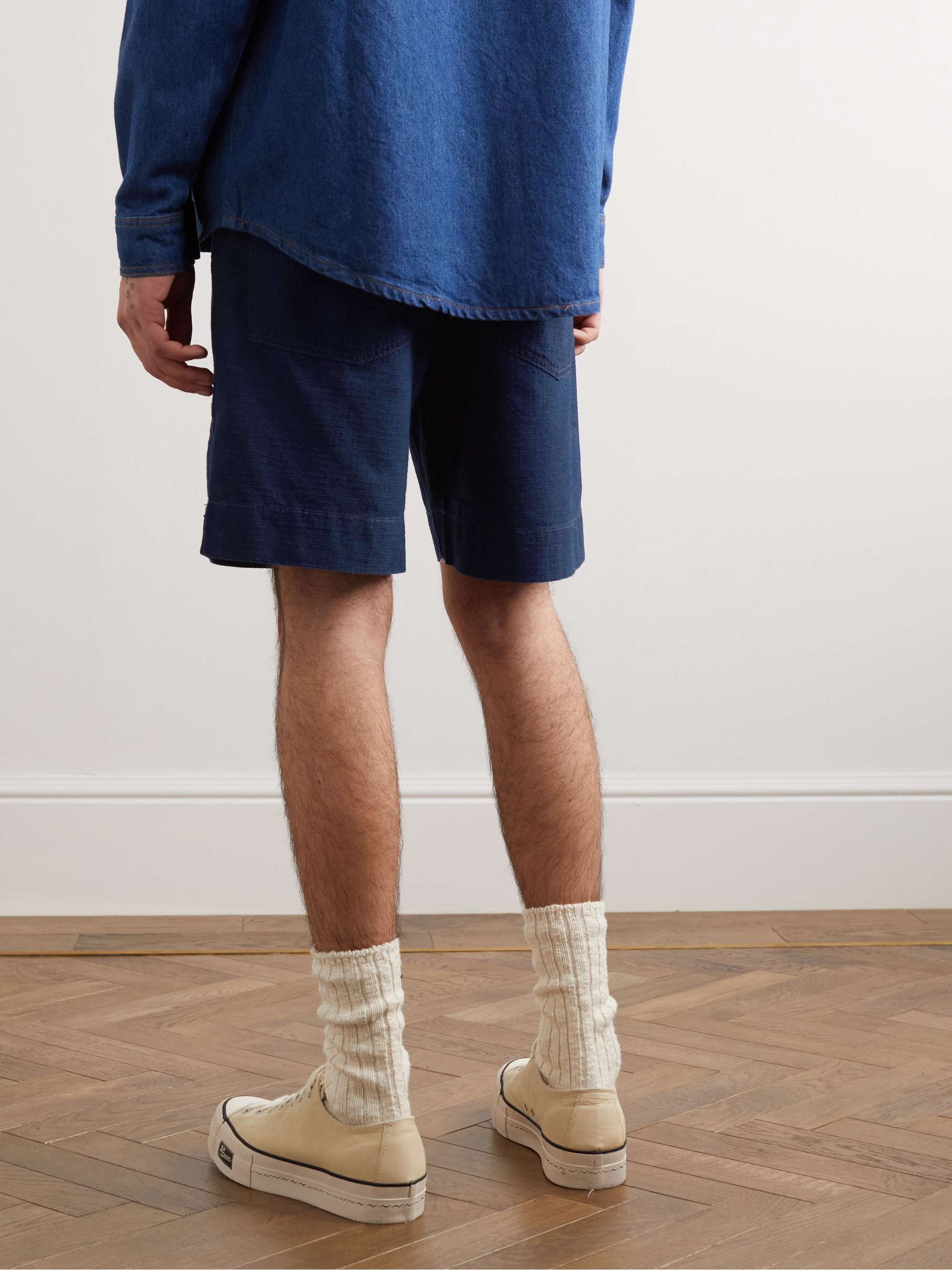 RRL Army Unit Straight-Leg Cotton-Ripstop Drawstring Shorts
