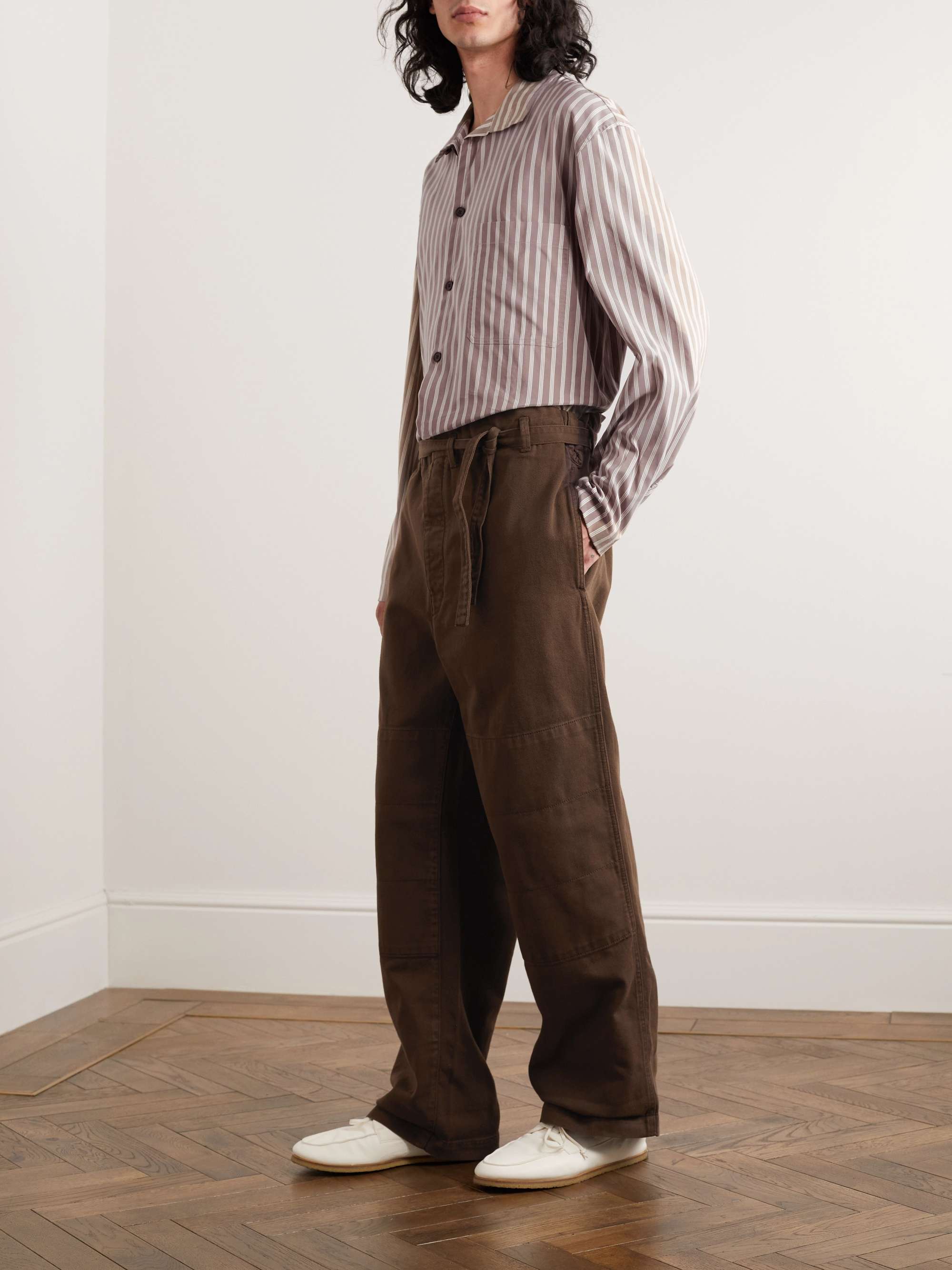 Judo Straight-Leg Garment-Dyed Cotton-Twill Trousers