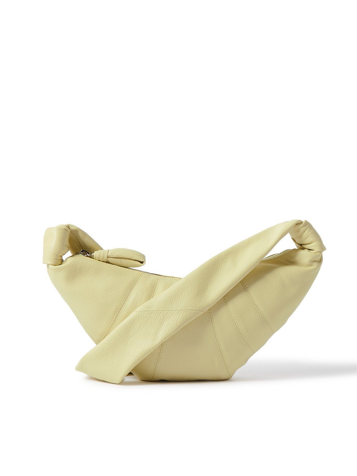 Lemaire Yellow Croissant Small Leather Shoulder Bag