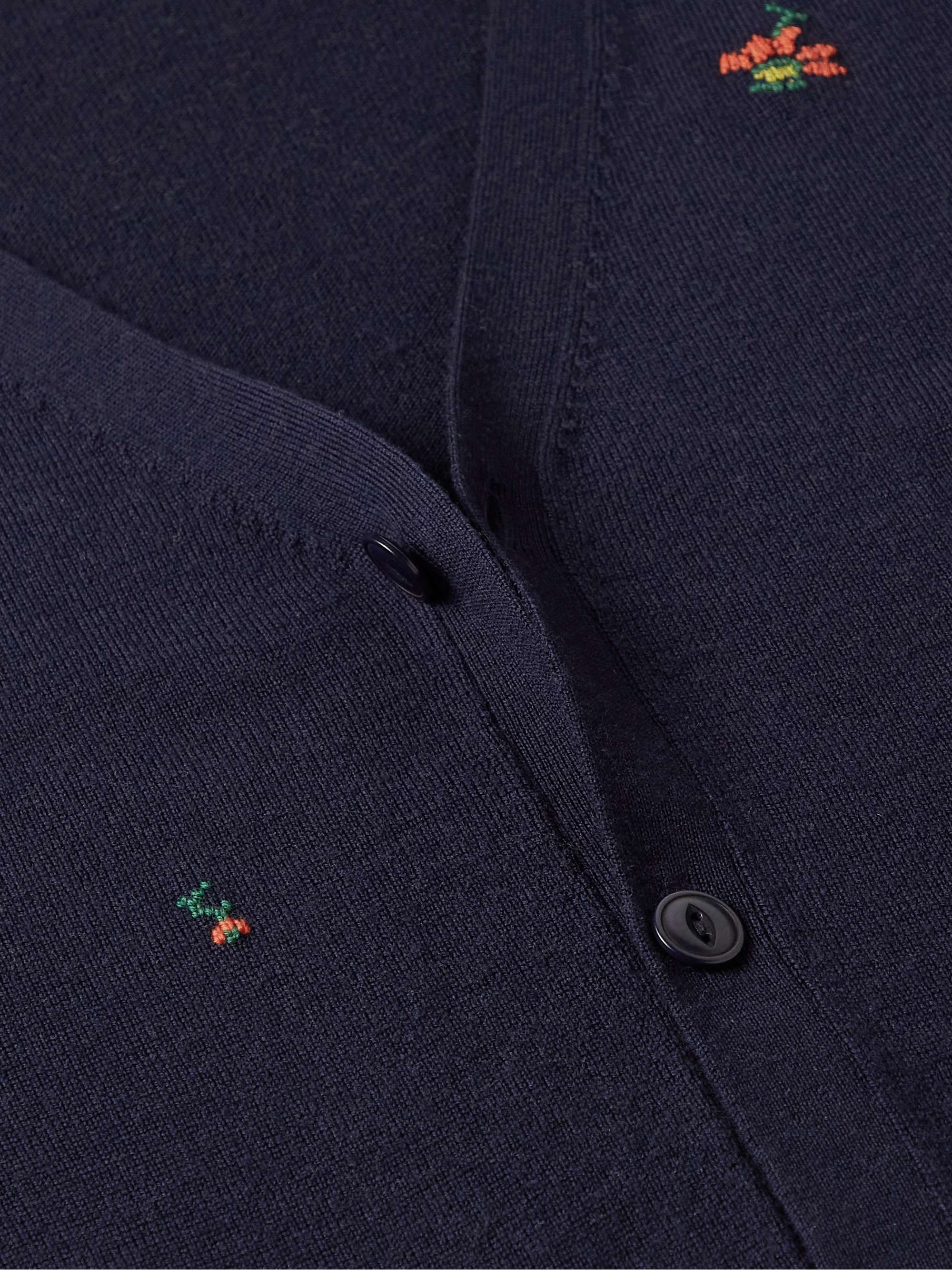 YMC Kurt Embroidered Wool Cardigan
