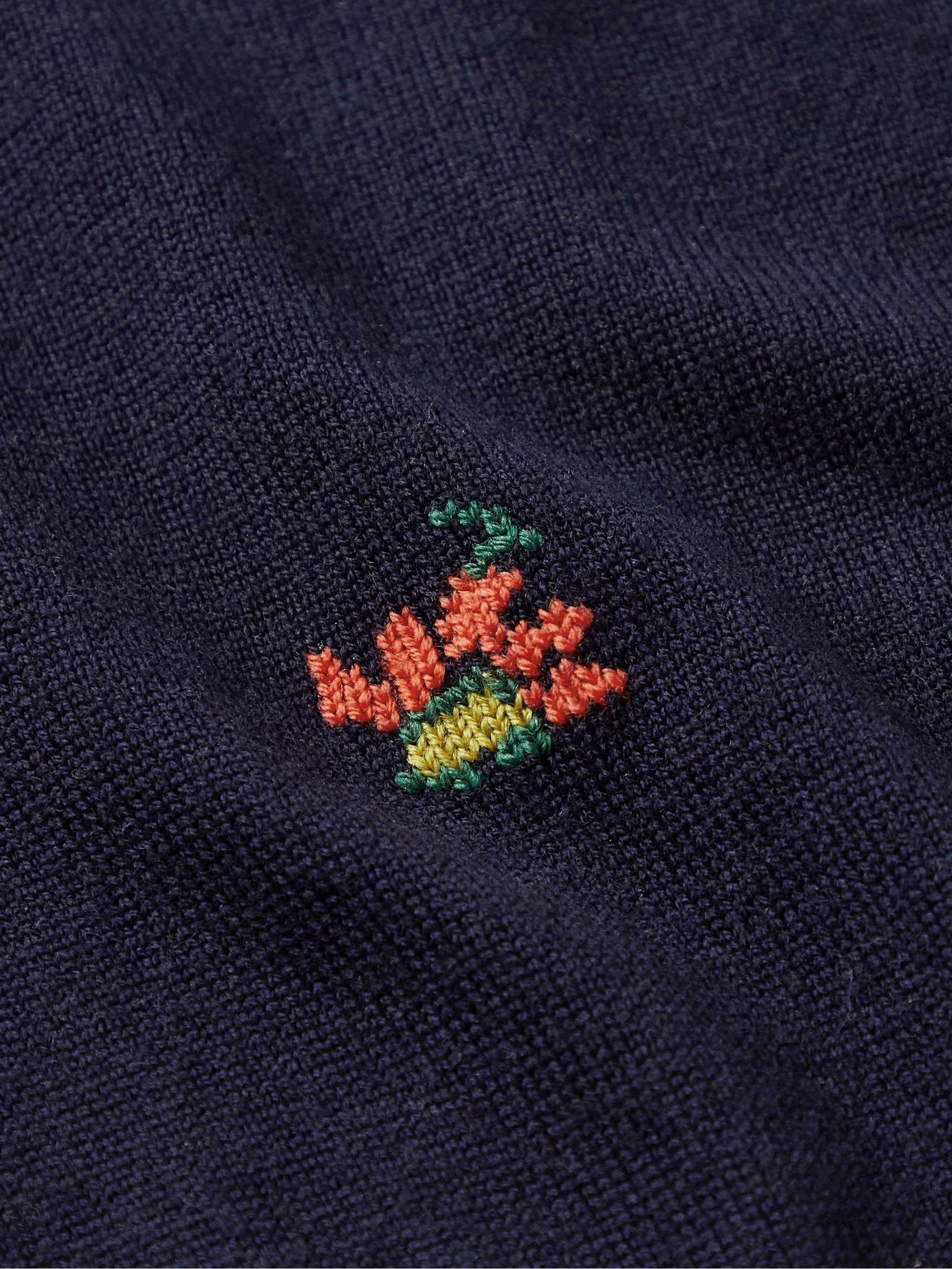 YMC Kurt Embroidered Wool Cardigan