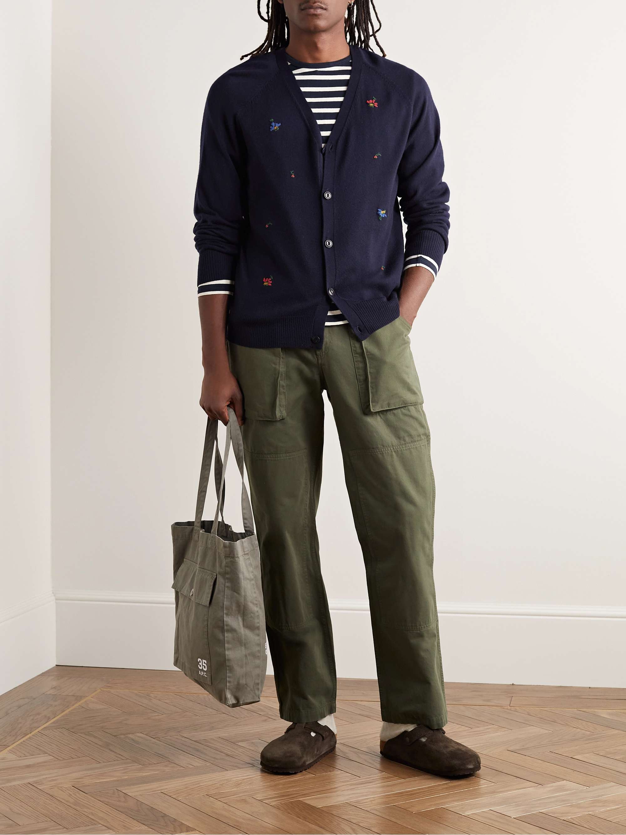 YMC Kurt Embroidered Wool Cardigan