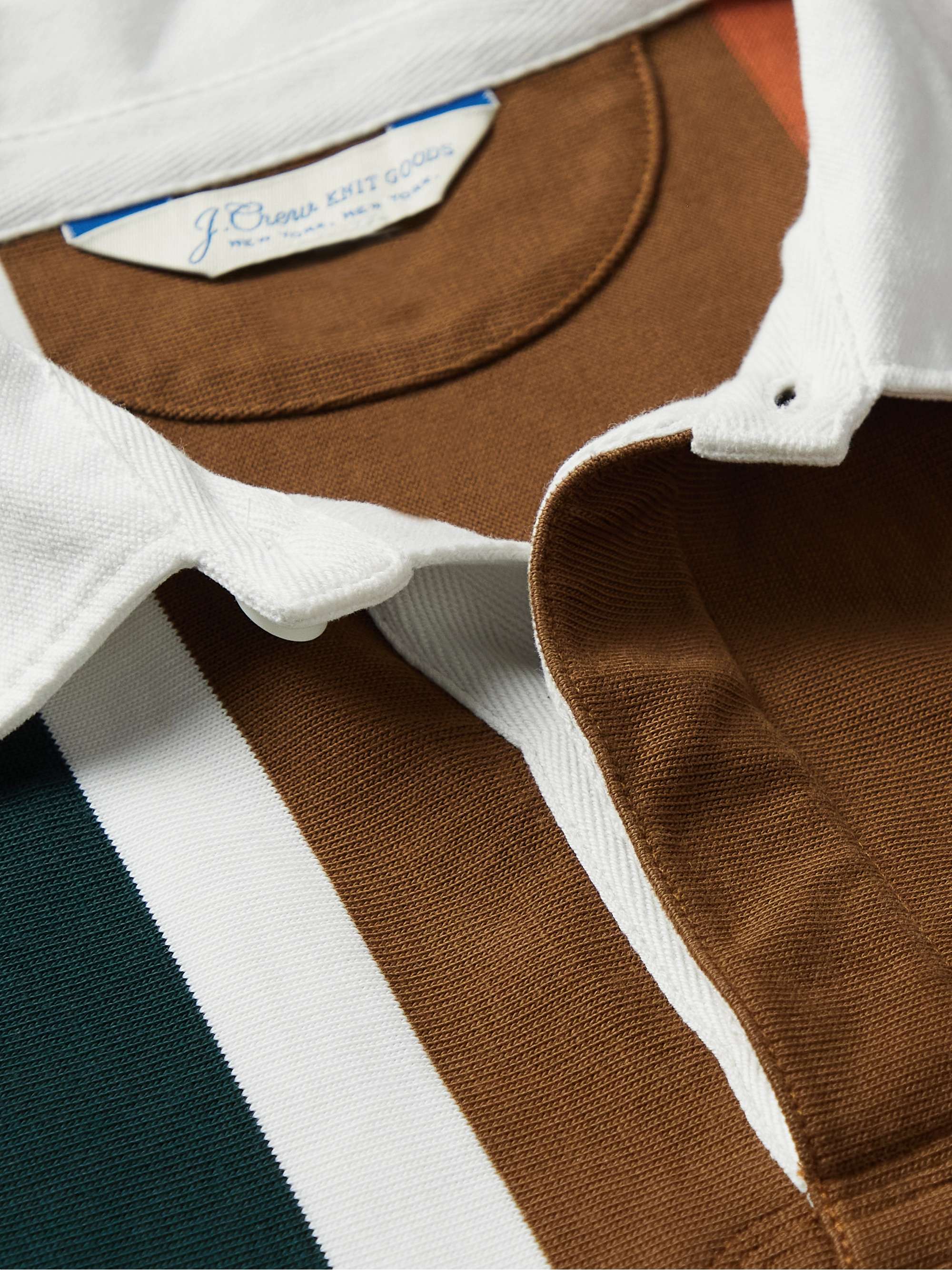 J.CREW Rugby Striped Cotton-Jersey Polo Shirt