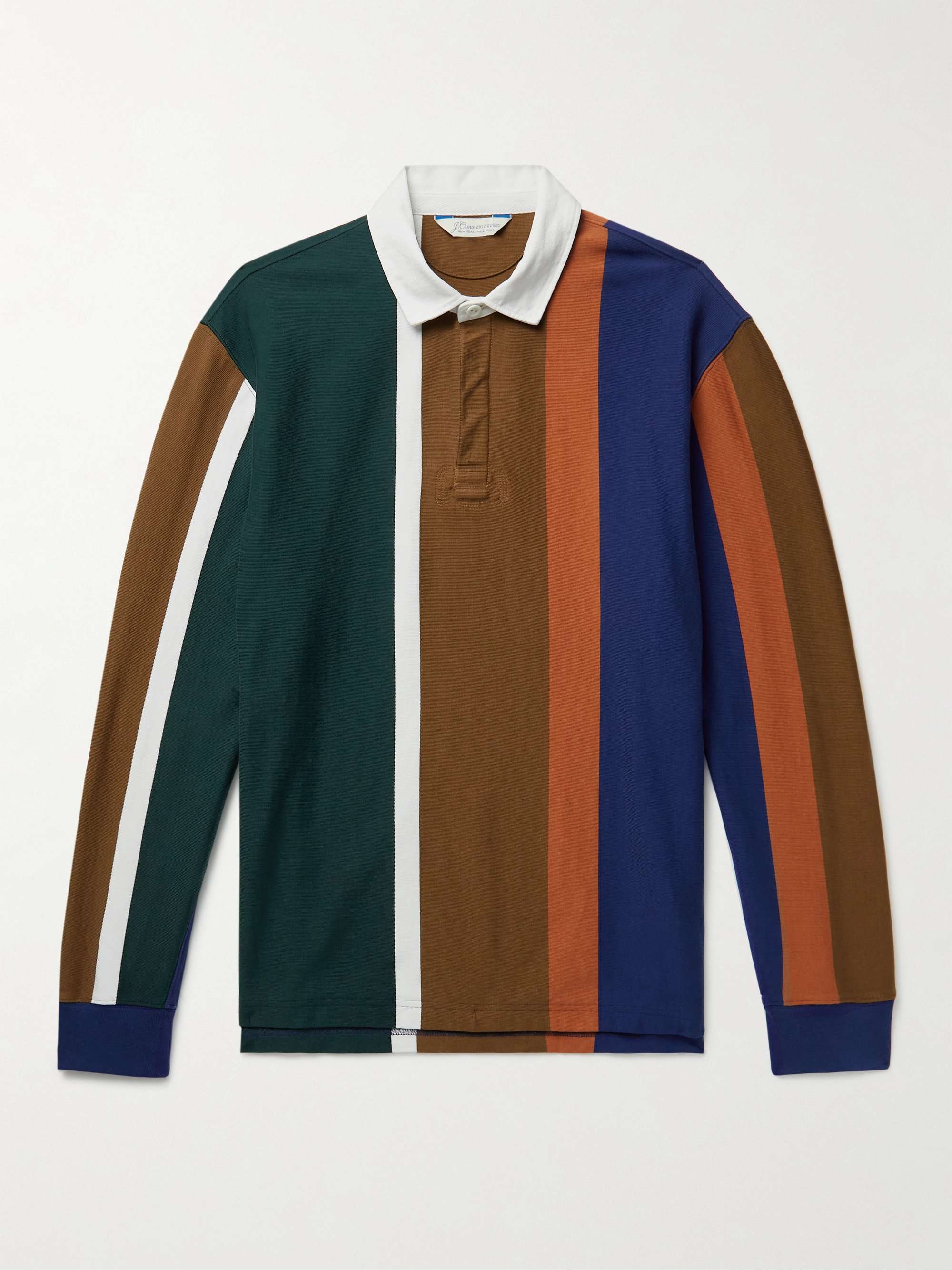 J.CREW Rugby Striped Cotton-Jersey Polo Shirt