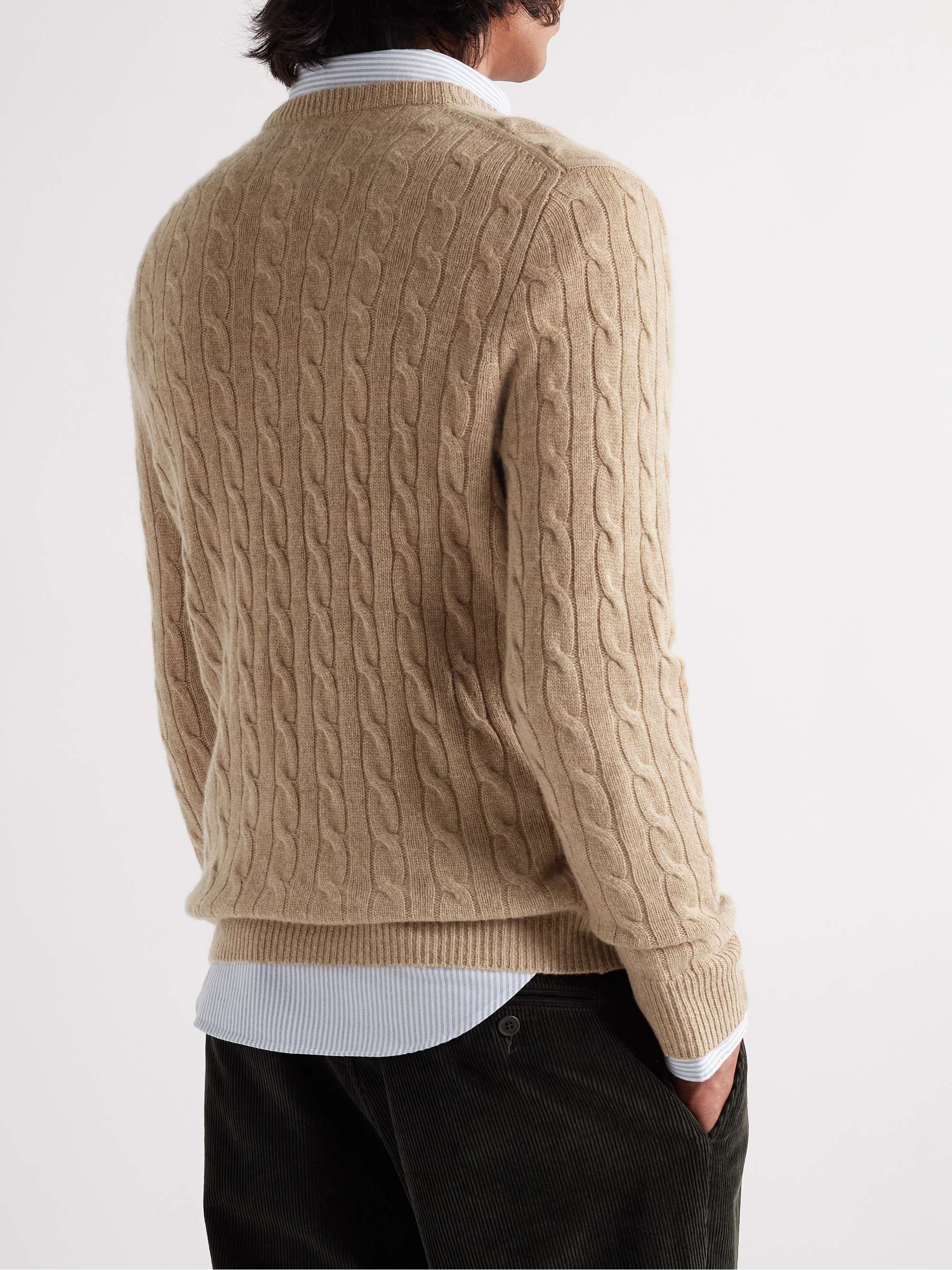 J.CREW Slim-Fit Cable-Knit Cashmere Sweater