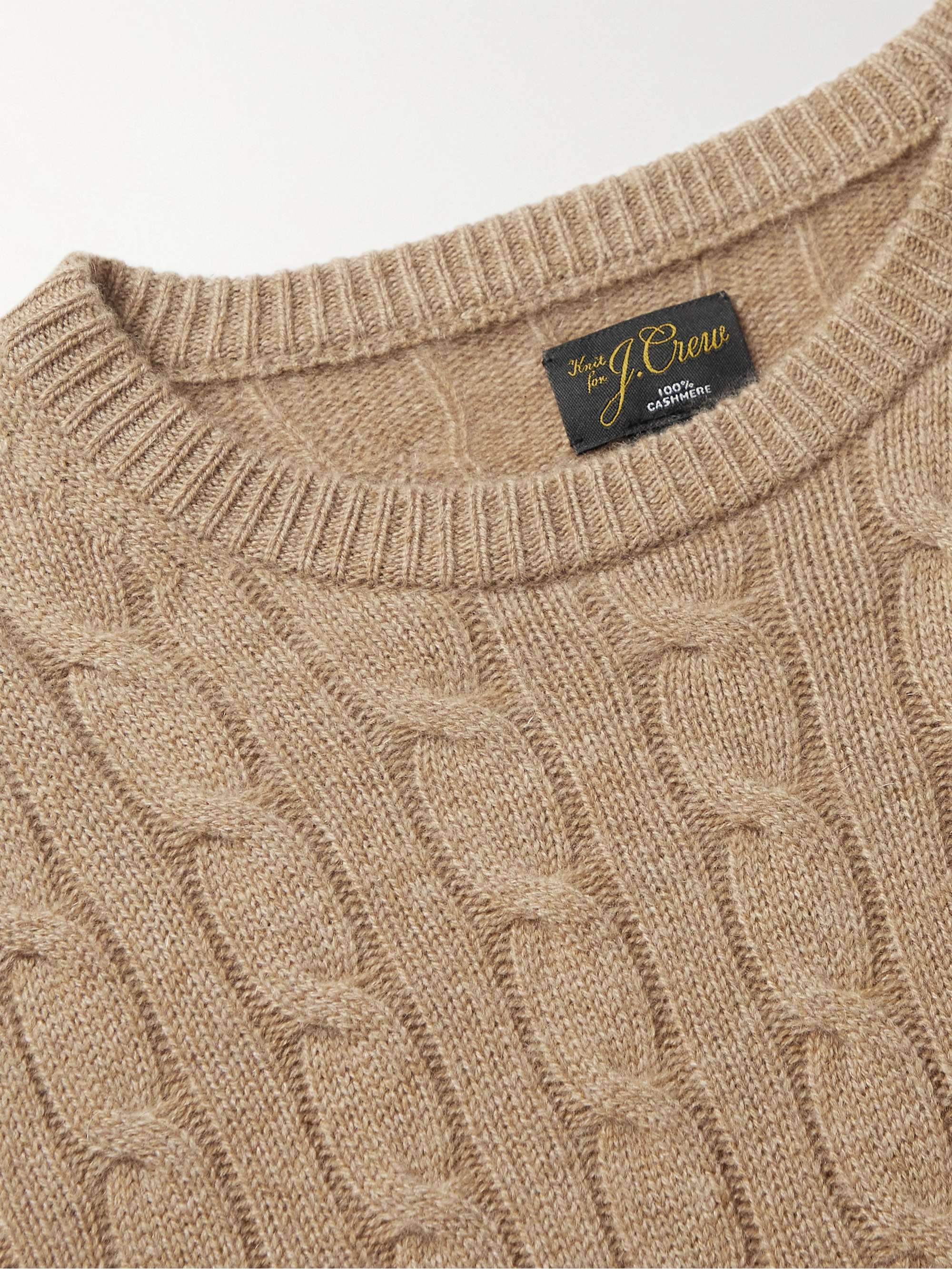 J.CREW Slim-Fit Cable-Knit Cashmere Sweater