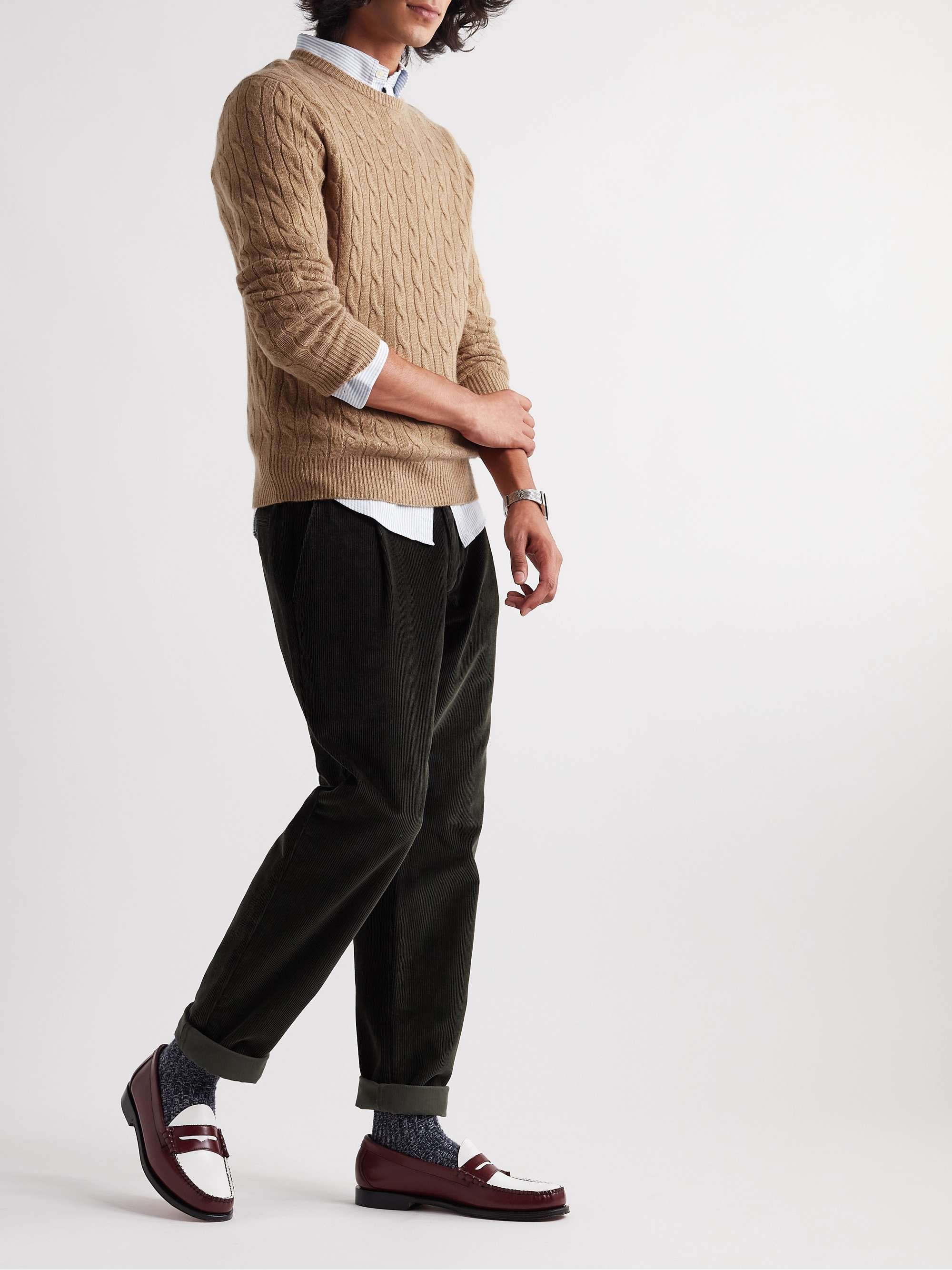 J.CREW Slim-Fit Cable-Knit Cashmere Sweater