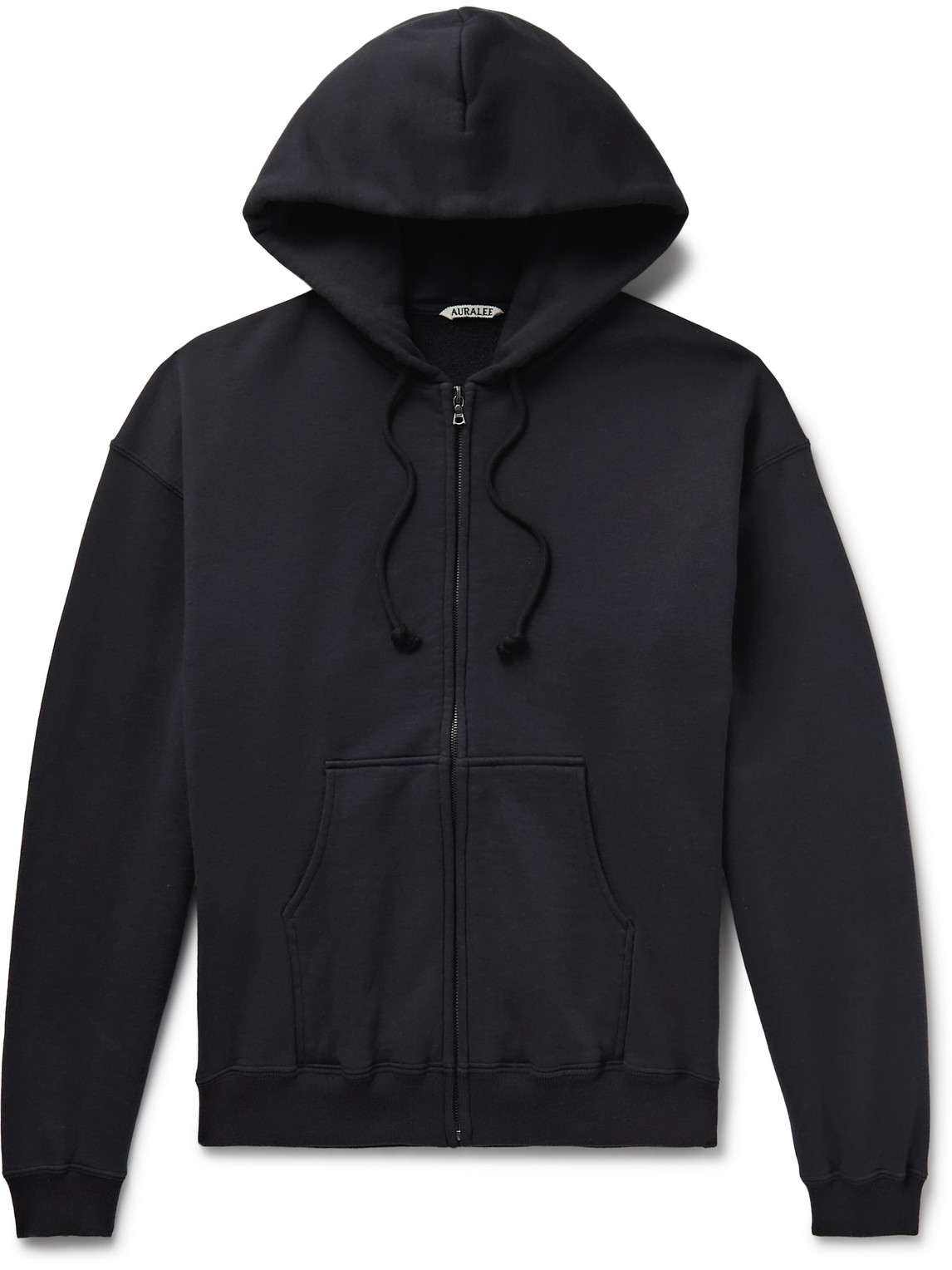 Auralee Cotton-jersey Zip-up Hoodie In Black | ModeSens