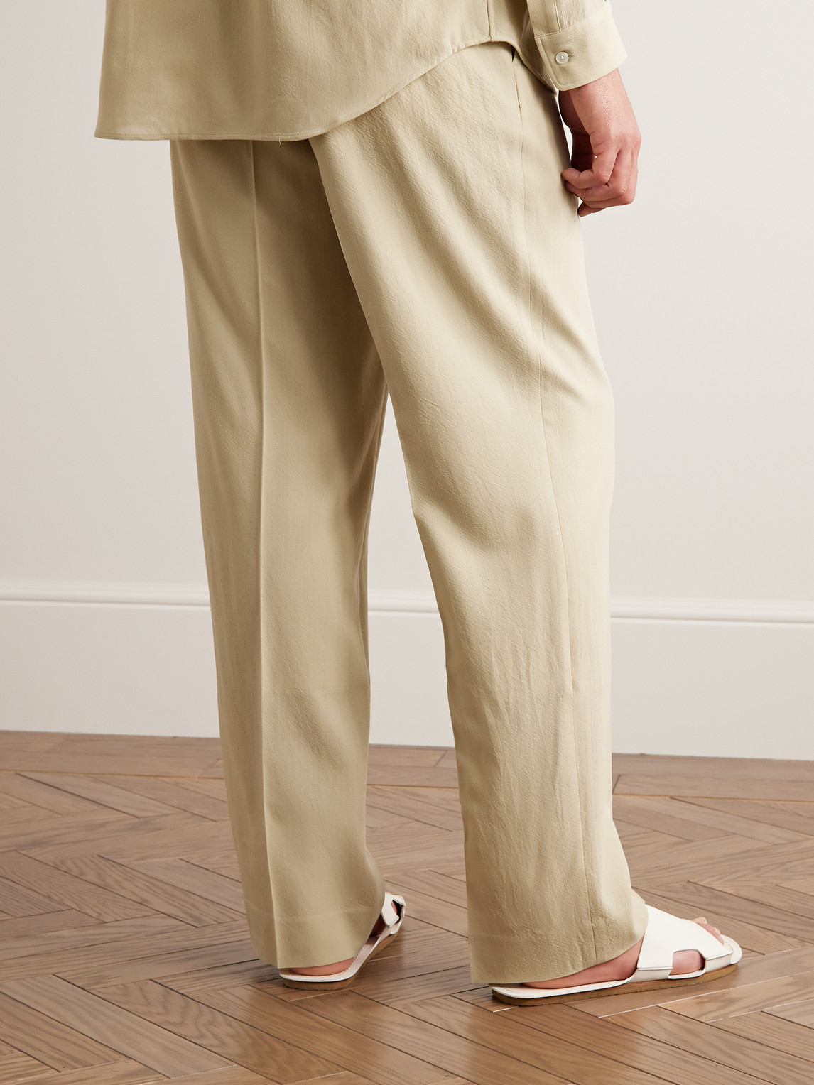 Auralee Pleated Straight-Leg Wool Suit Trousers Smart Closet