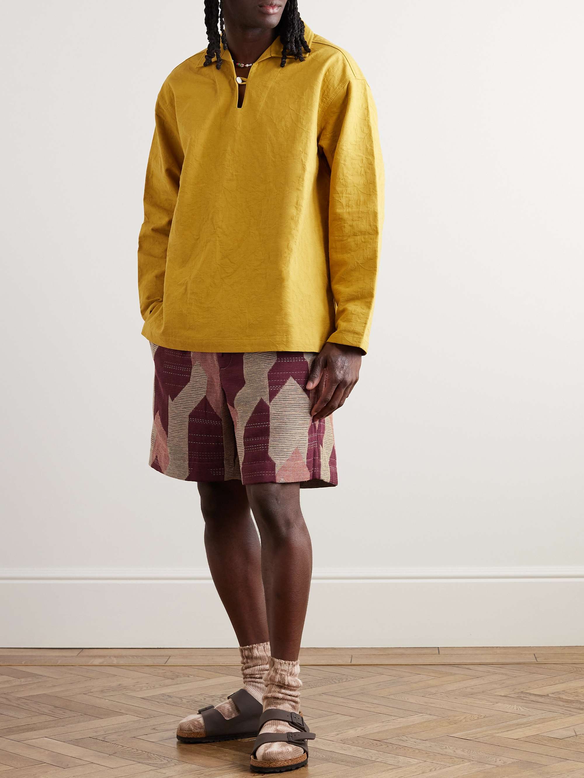 YMC Jay Straight-Leg Patchworked Woven Shorts