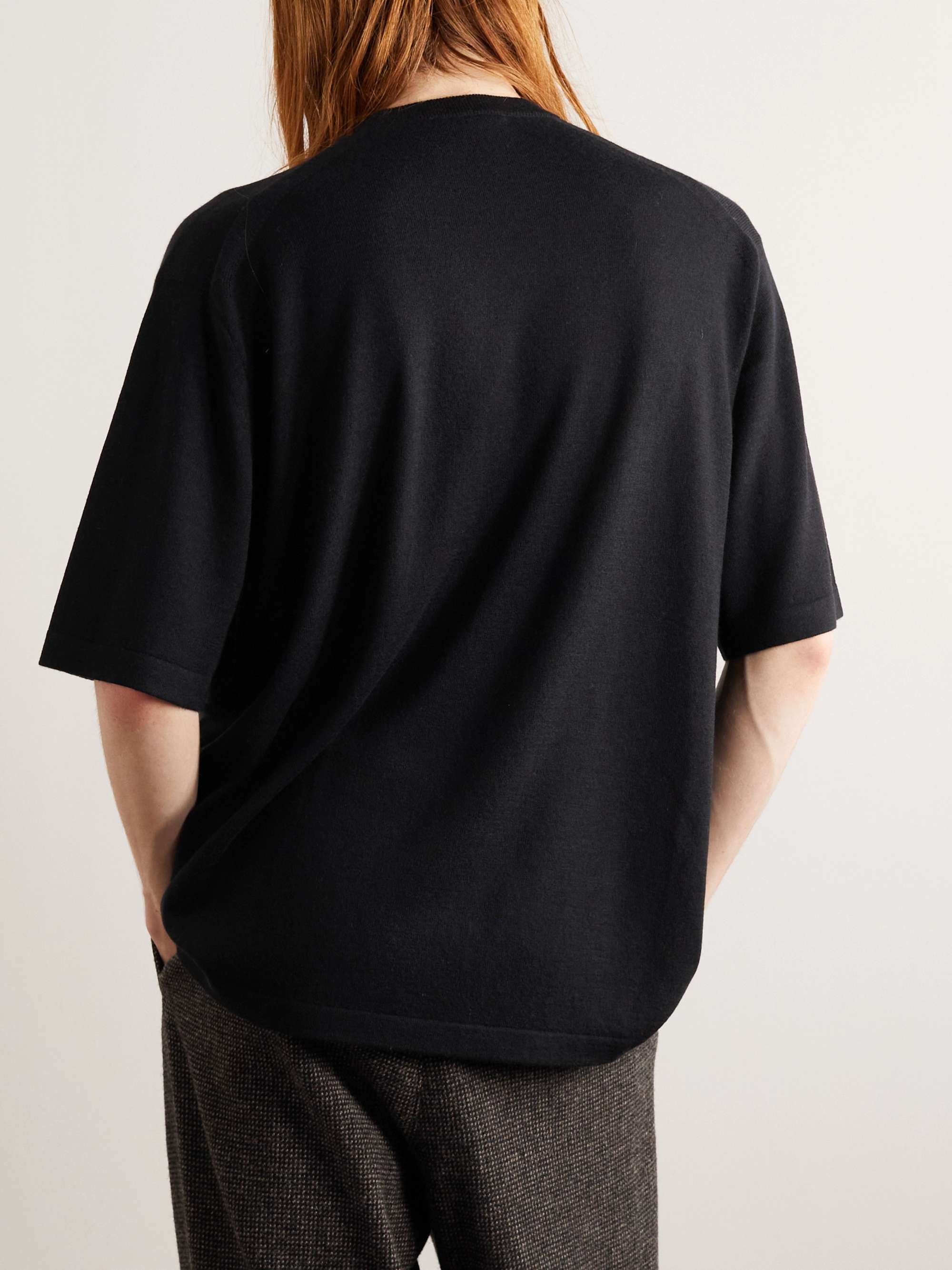 Black Cashmere TShirt AURALEE MR PORTER