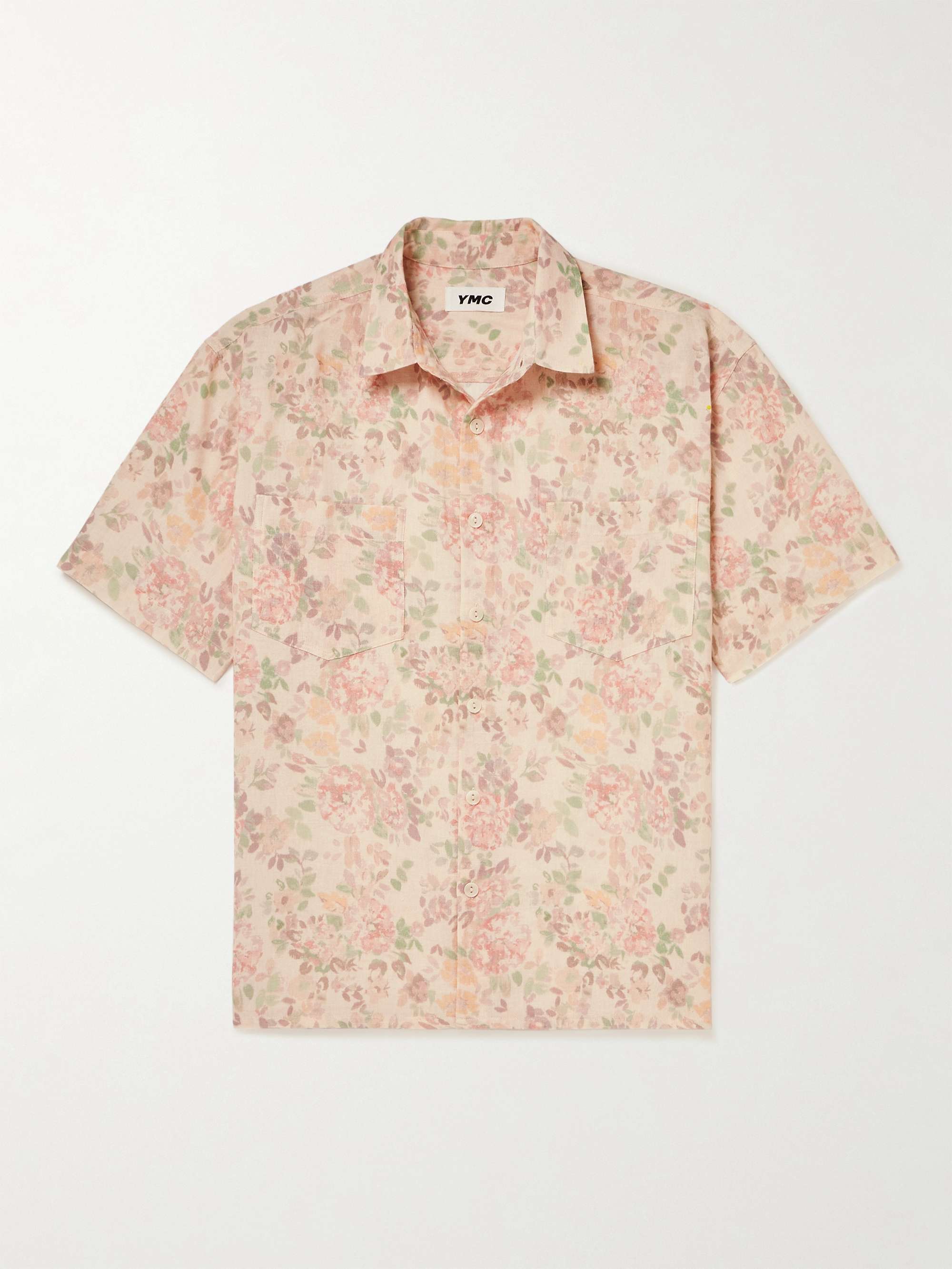 YMC Mitchum Floral-Print Cotton and Linen-Blend Shirt