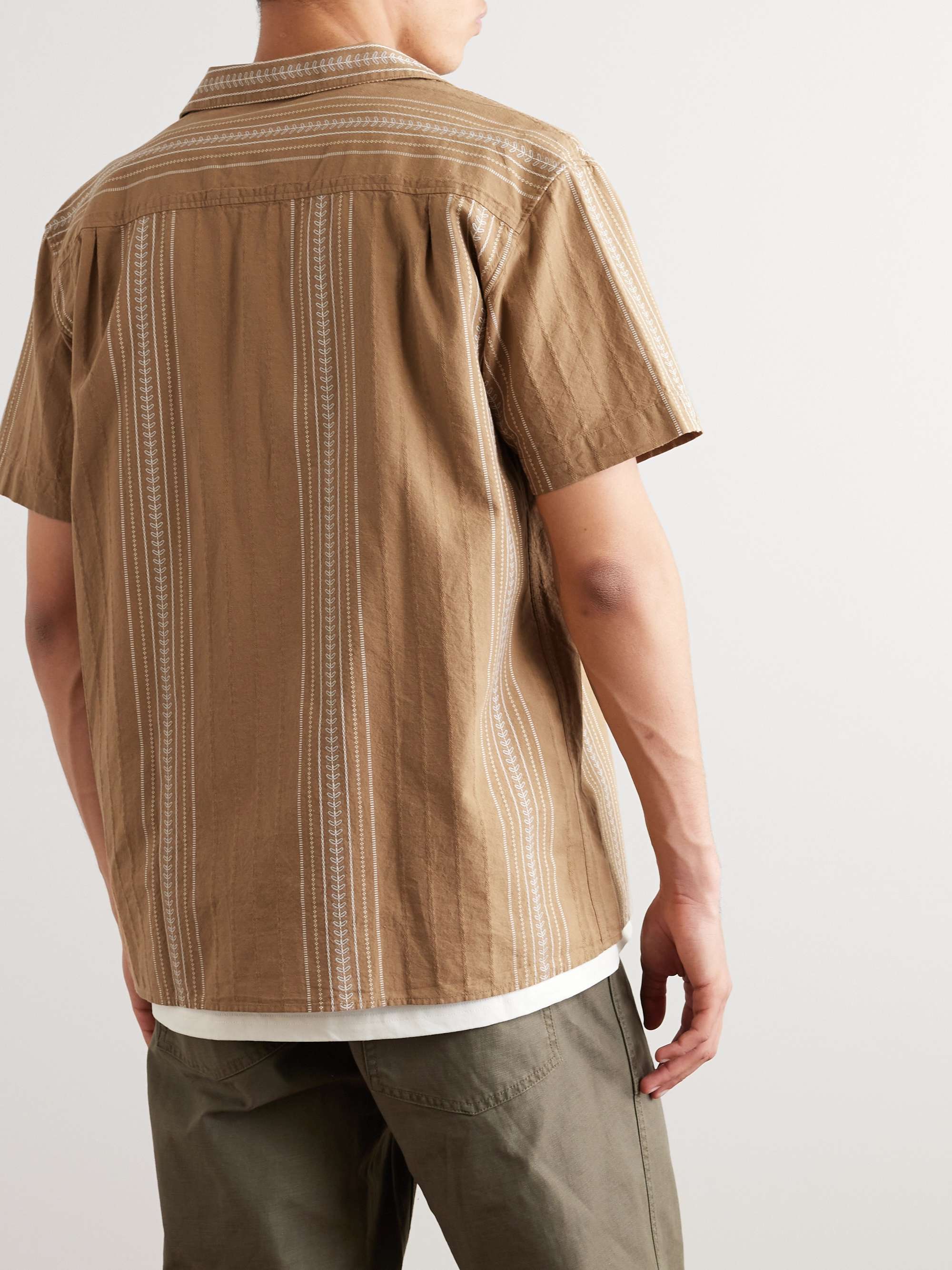 YMC Malick Striped Cotton-Jacquard Shirt