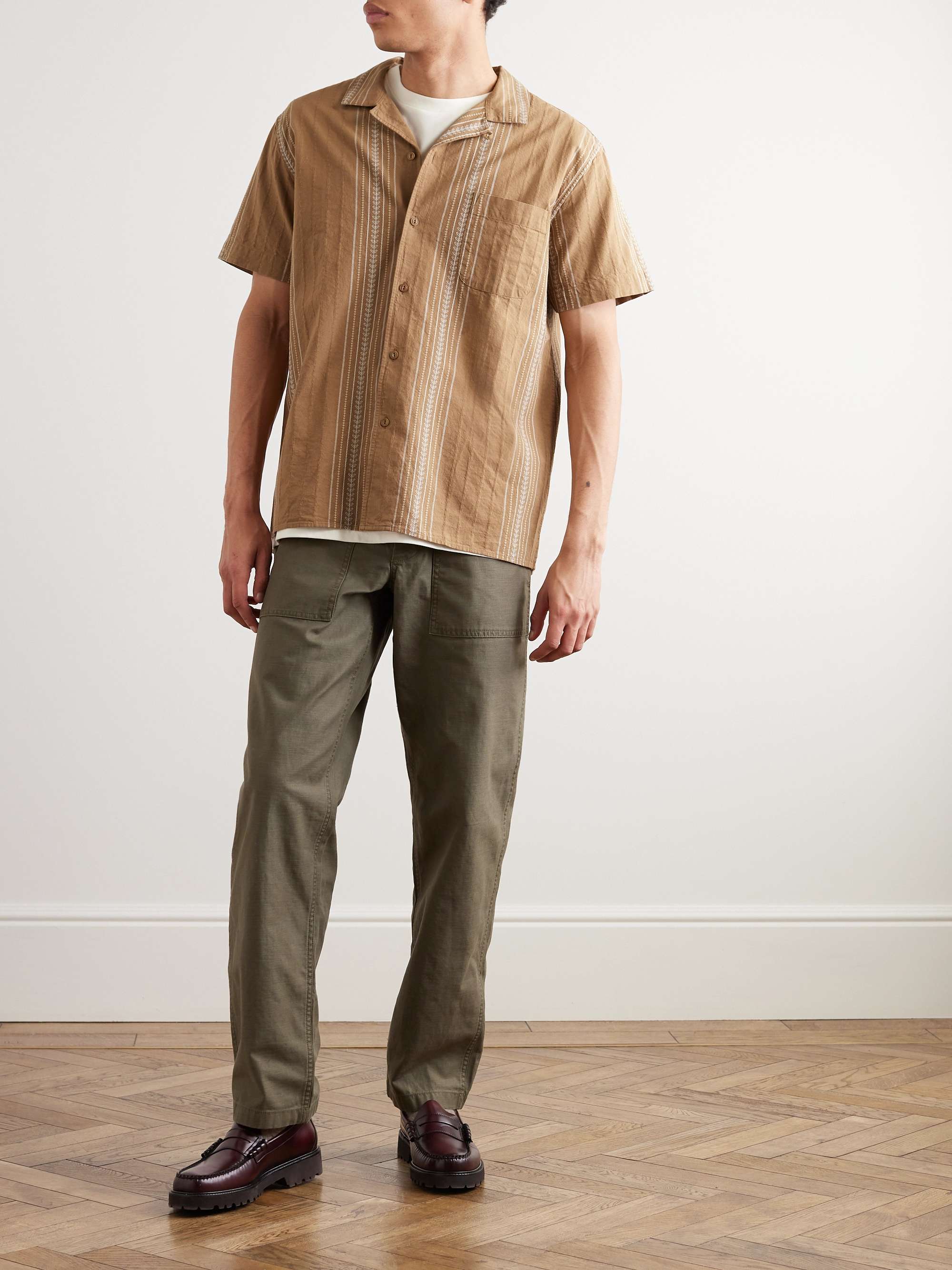 YMC Malick Striped Cotton-Jacquard Shirt