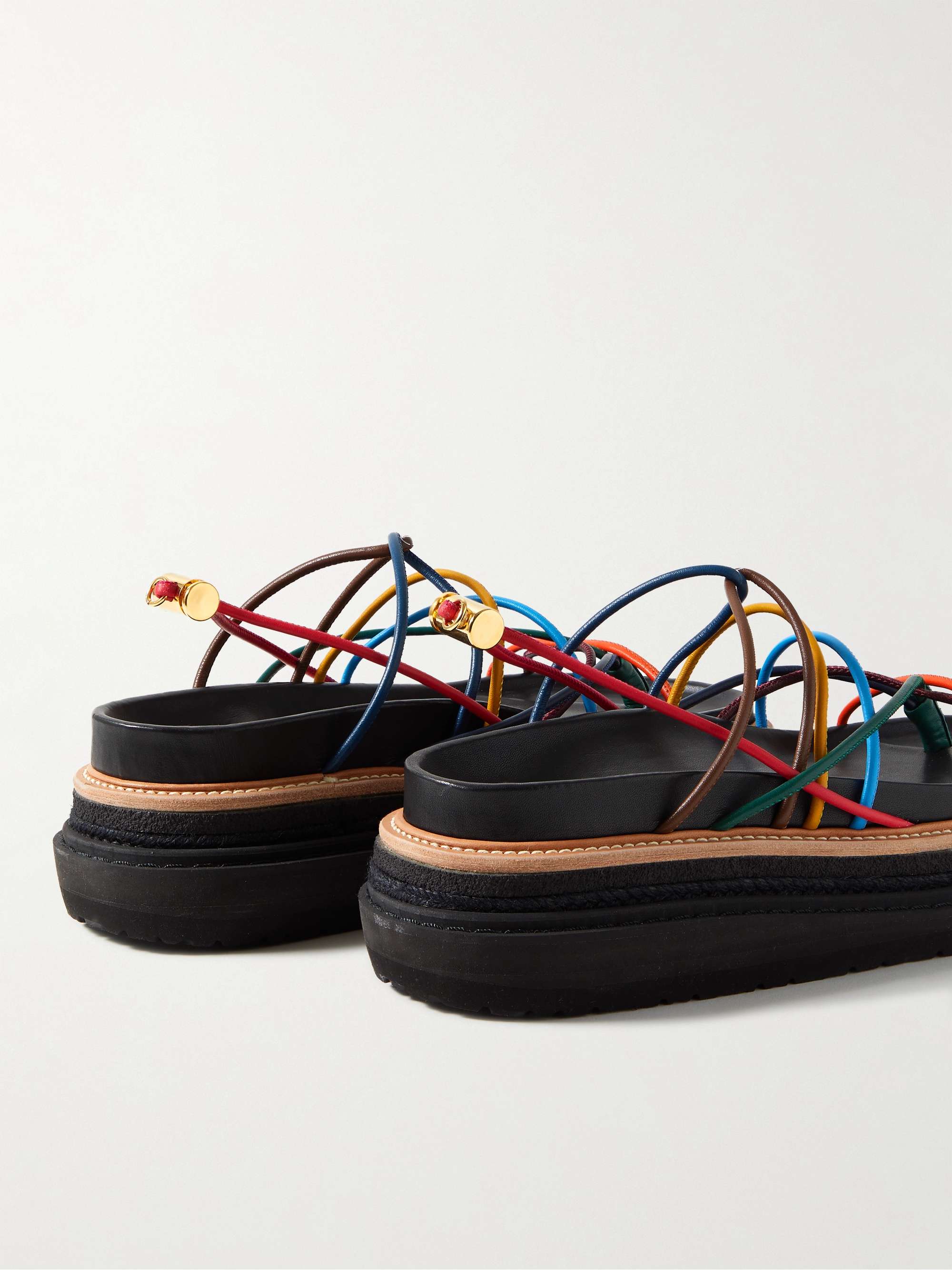 SACAI Leather Platform Sandals for Men | MR PORTER