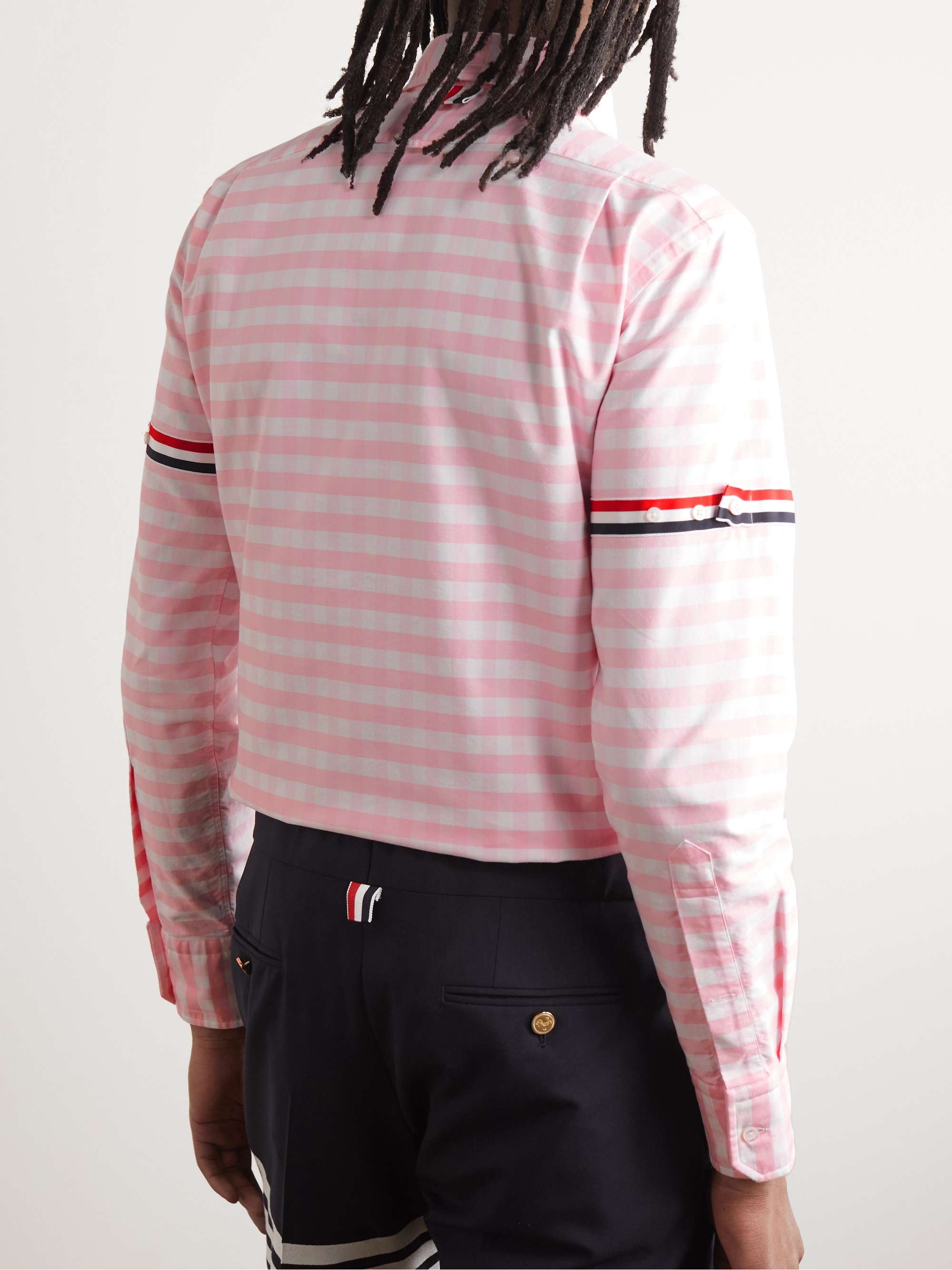 THOM BROWNE Appliquéd Gingham Cotton-Poplin Oxford Shirt