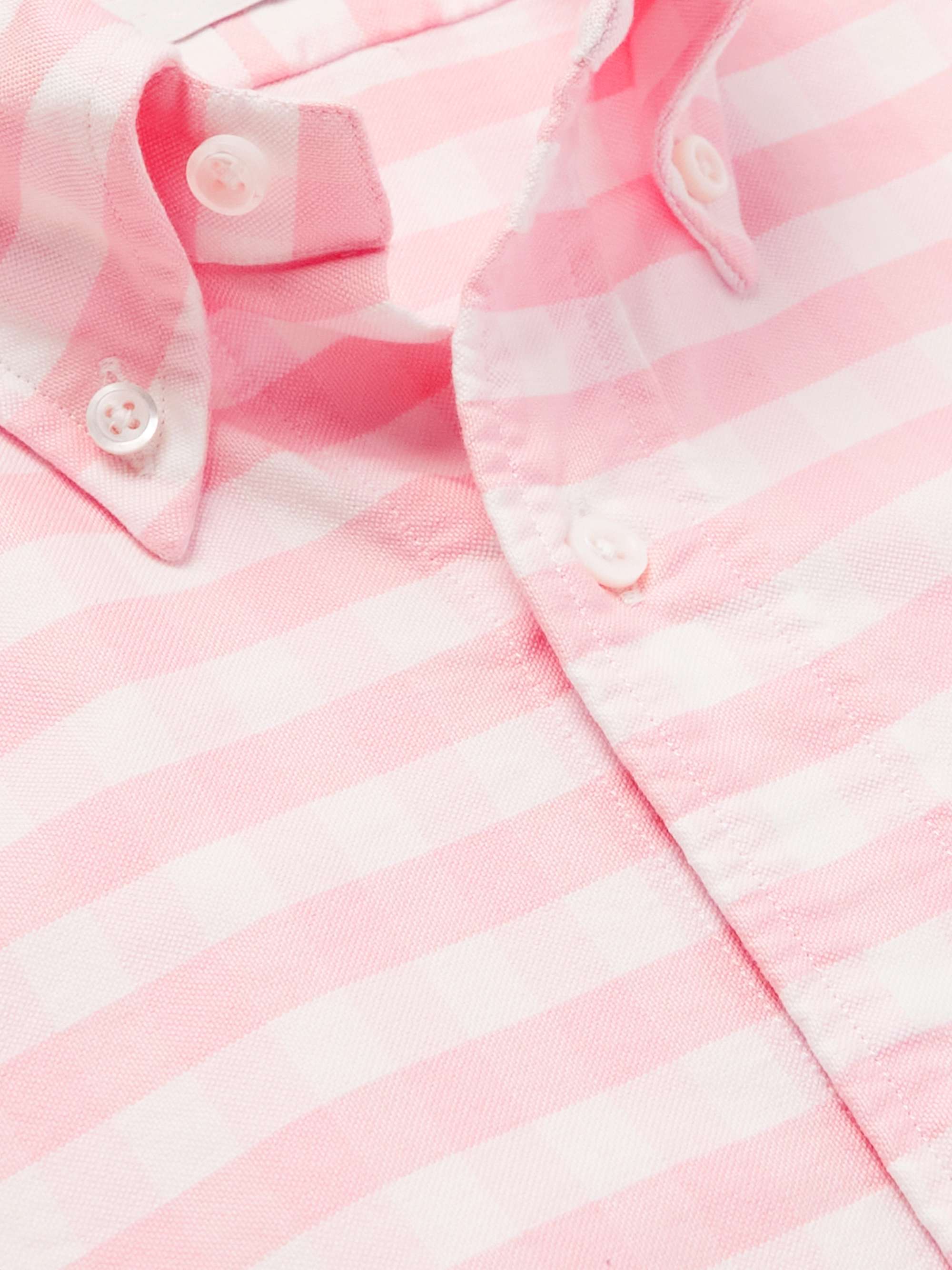 THOM BROWNE Appliquéd Gingham Cotton-Poplin Oxford Shirt