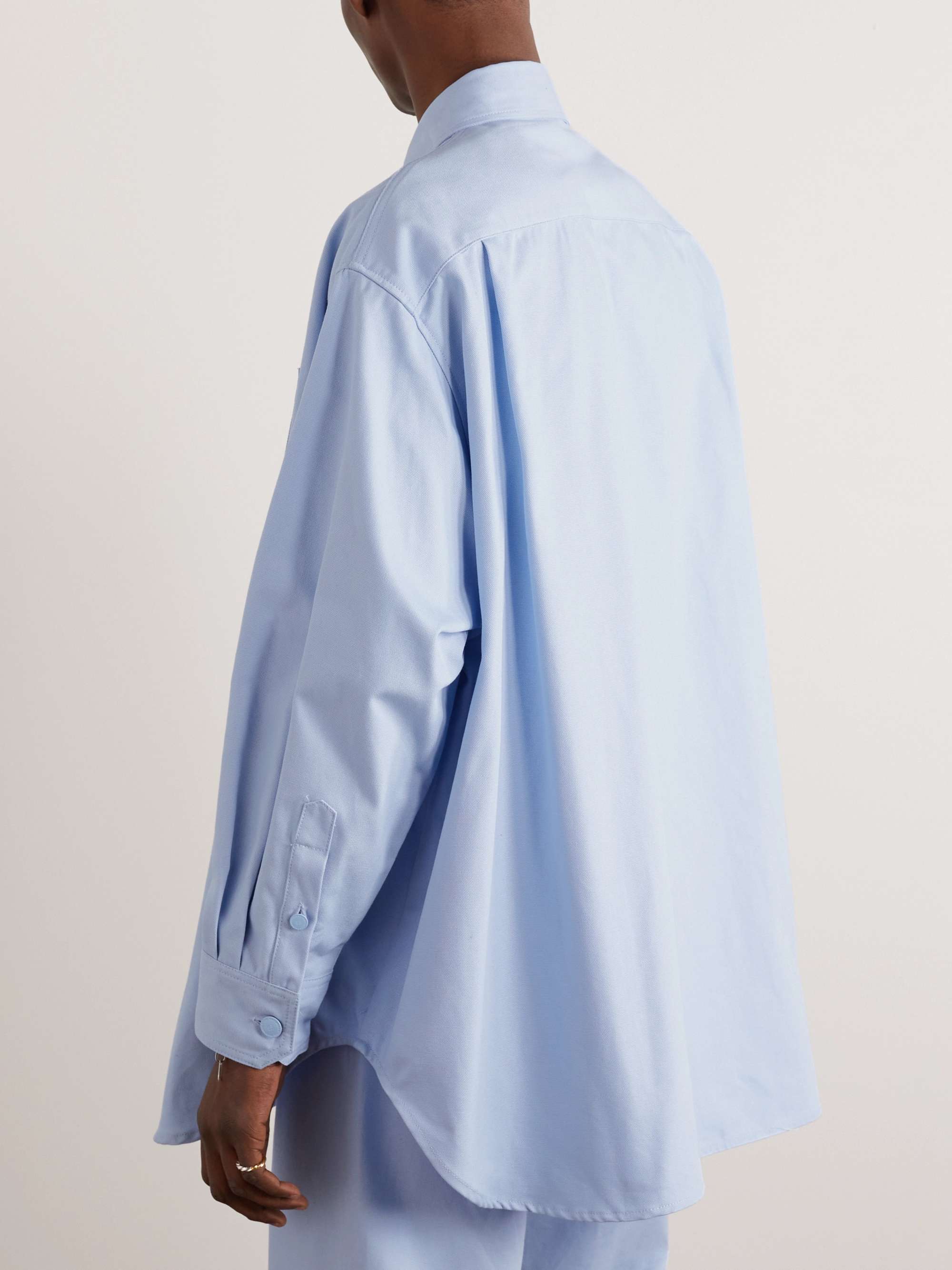 RAF SIMONS Oversized Logo-Appliquéd Denim Shirt for Men | MR PORTER