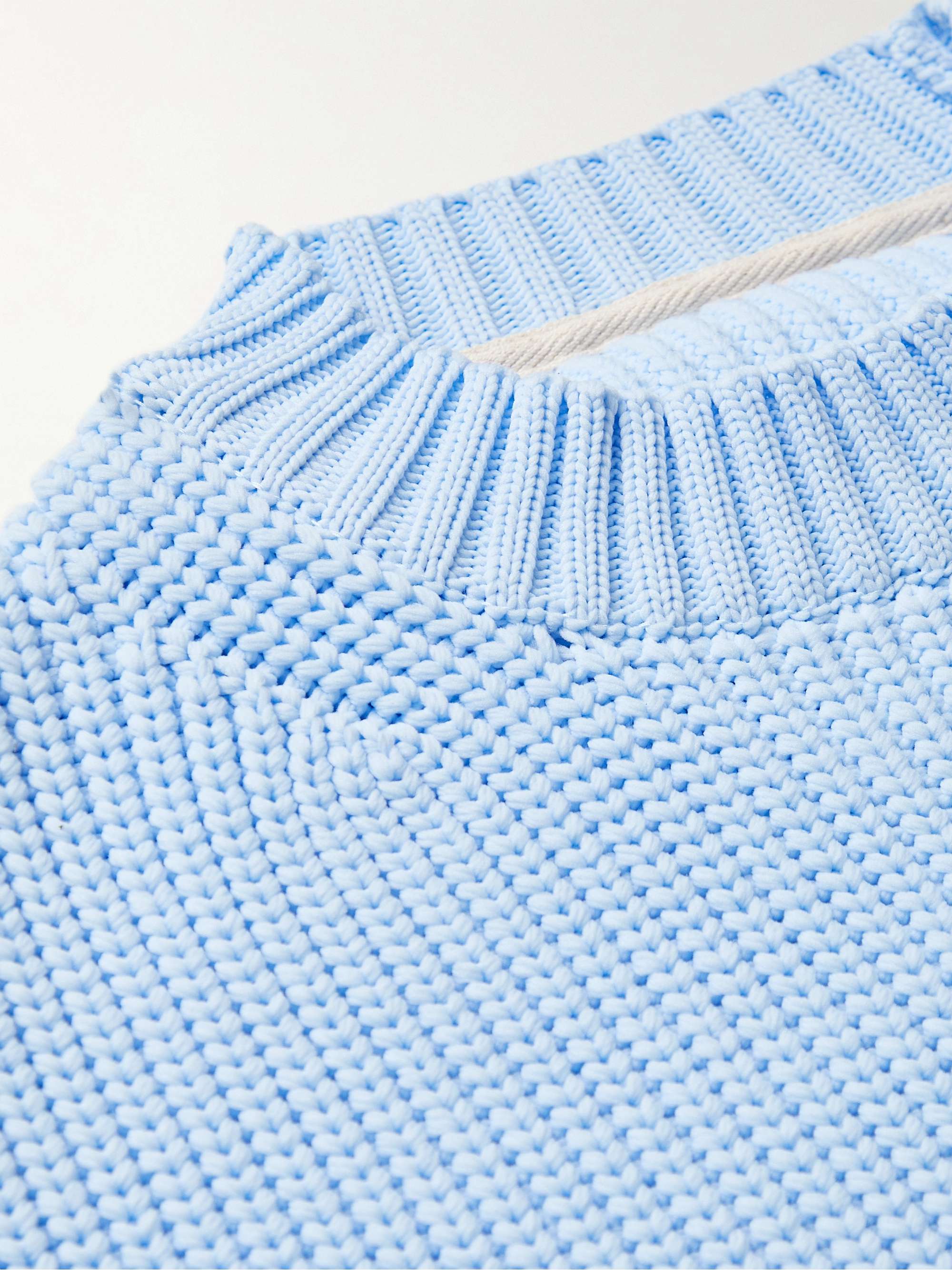 SACAI Grosgrain-Trimmed Ribbed-Knit Sweater