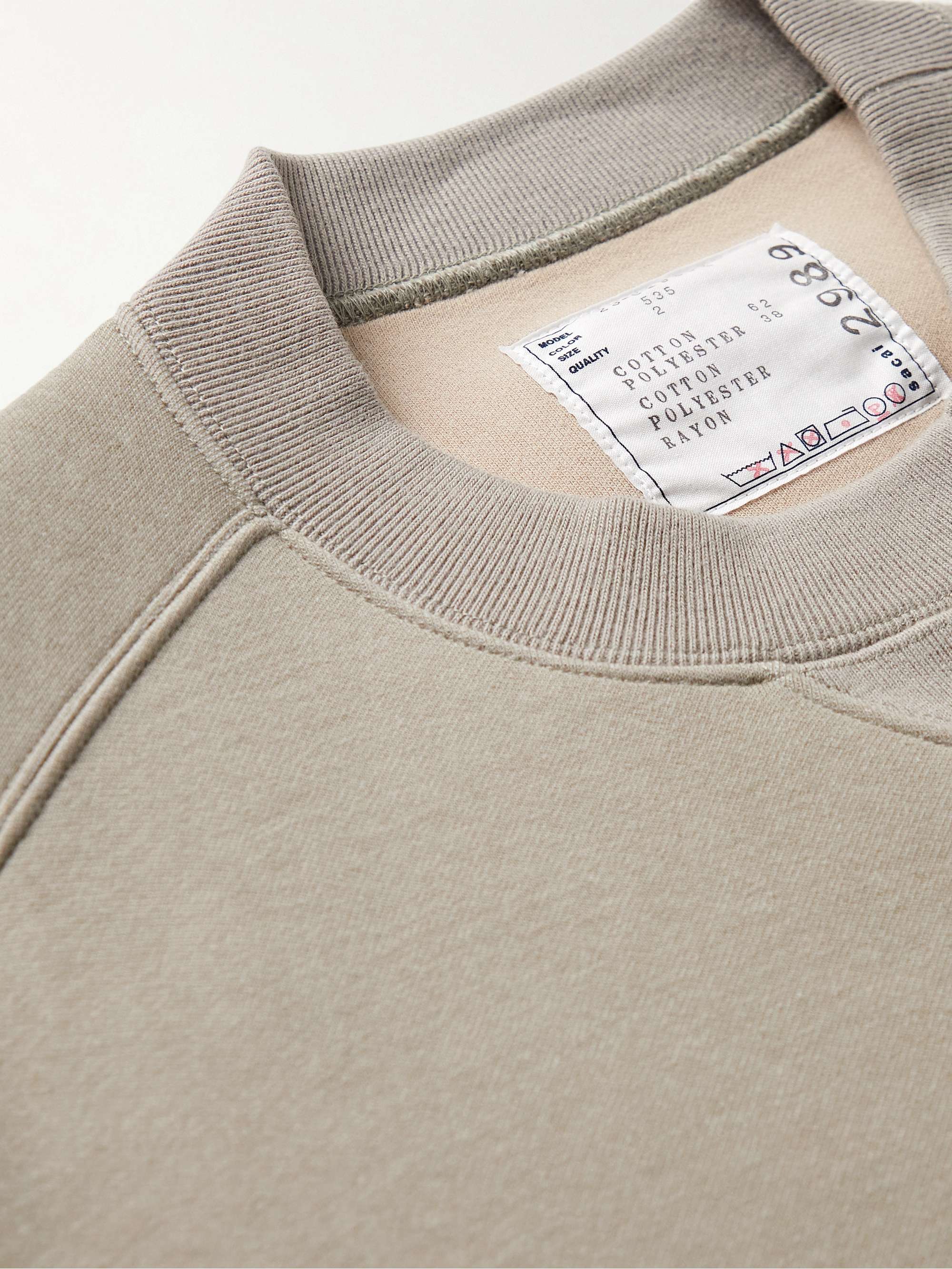 SACAI + Eric Haze Appliquéd Cotton-Blend Jersey Sweatshirt