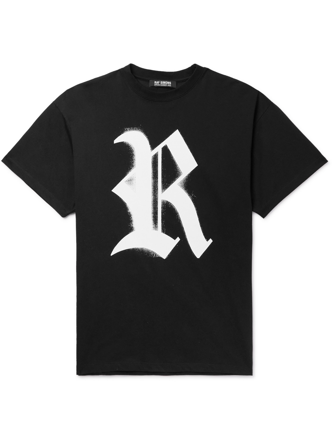 Raf Simons Printed Logo Big Fit T-shirt In Black