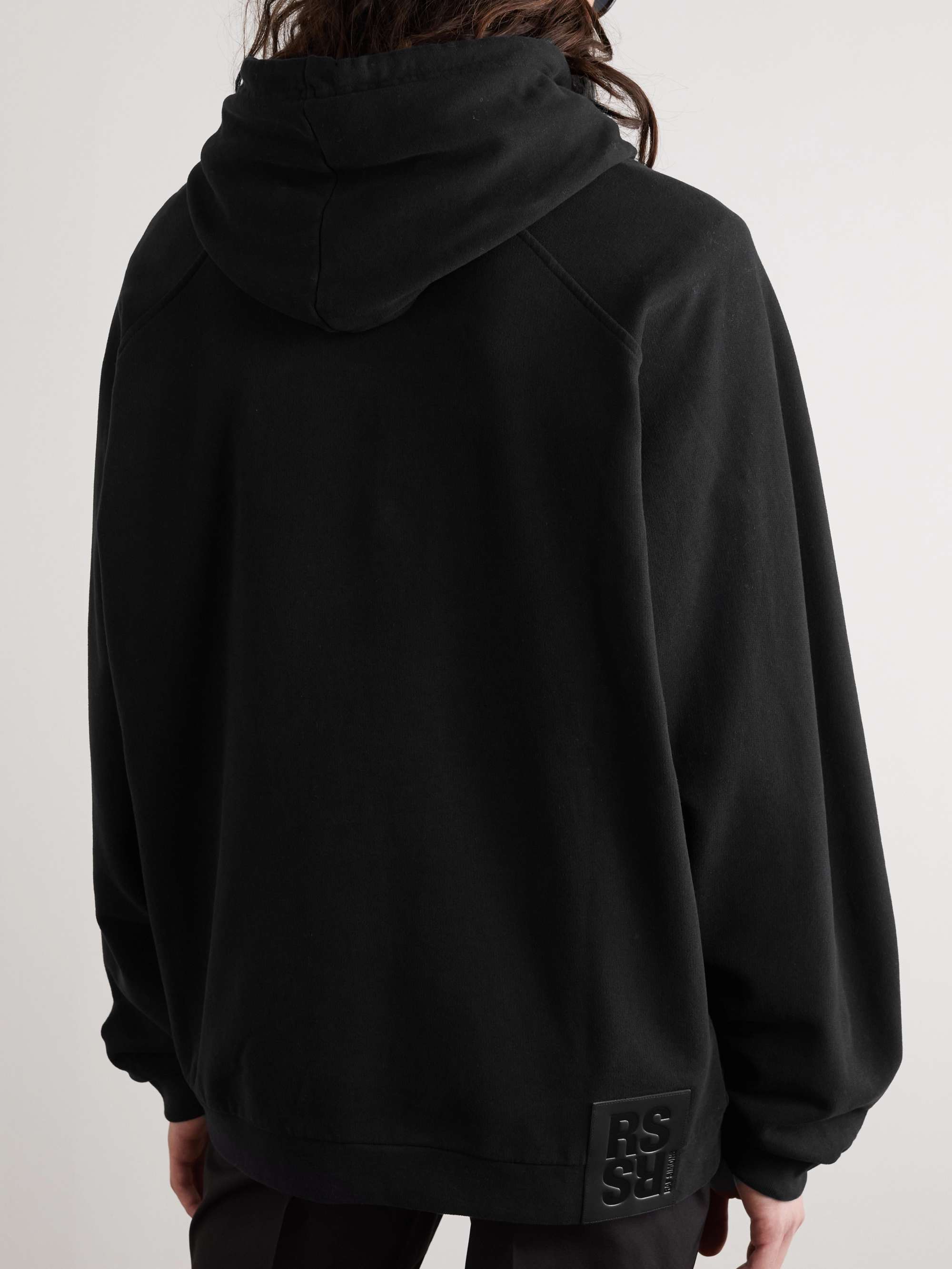 RAF SIMONS Oversized Logo-Embroidered Cotton-Jersey Hoodie for Men | MR ...