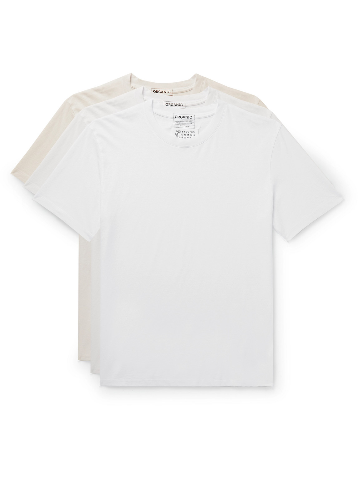 Shop Maison Margiela Three-pack Organic Cotton-jersey T-shirt In White