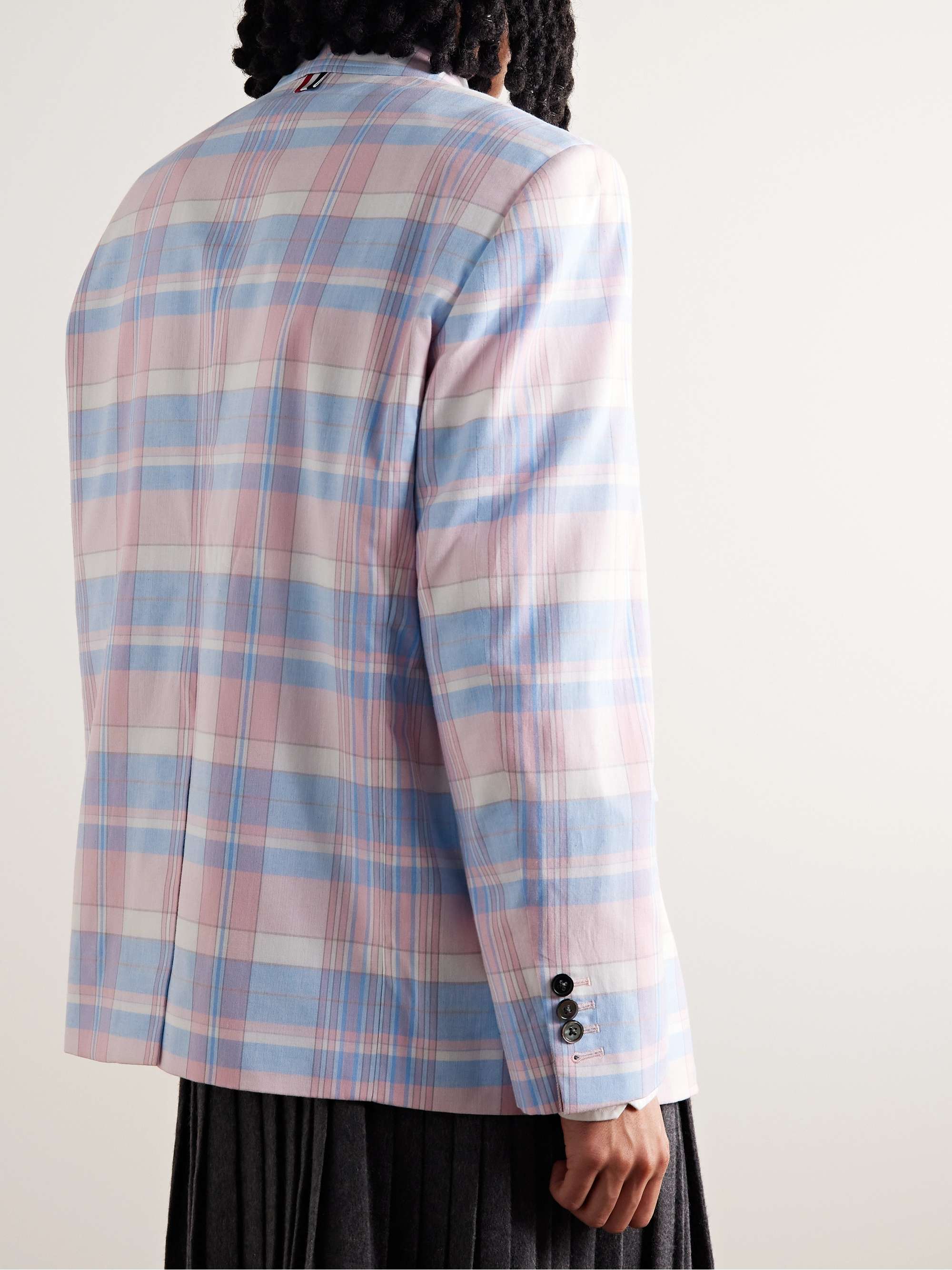 THOM BROWNE Checked Cotton Blazer