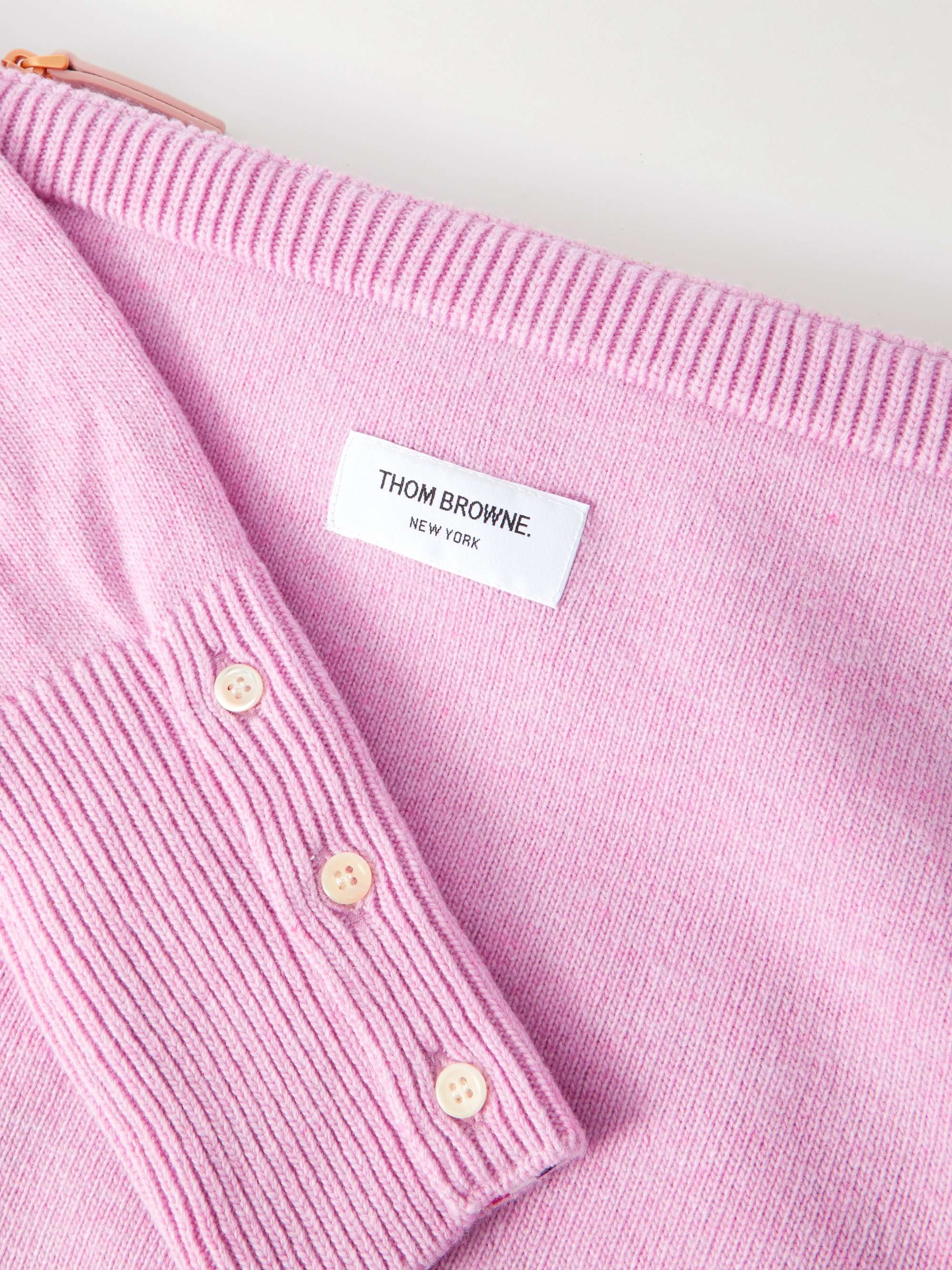 THOM BROWNE Striped Merino Wool Pouch
