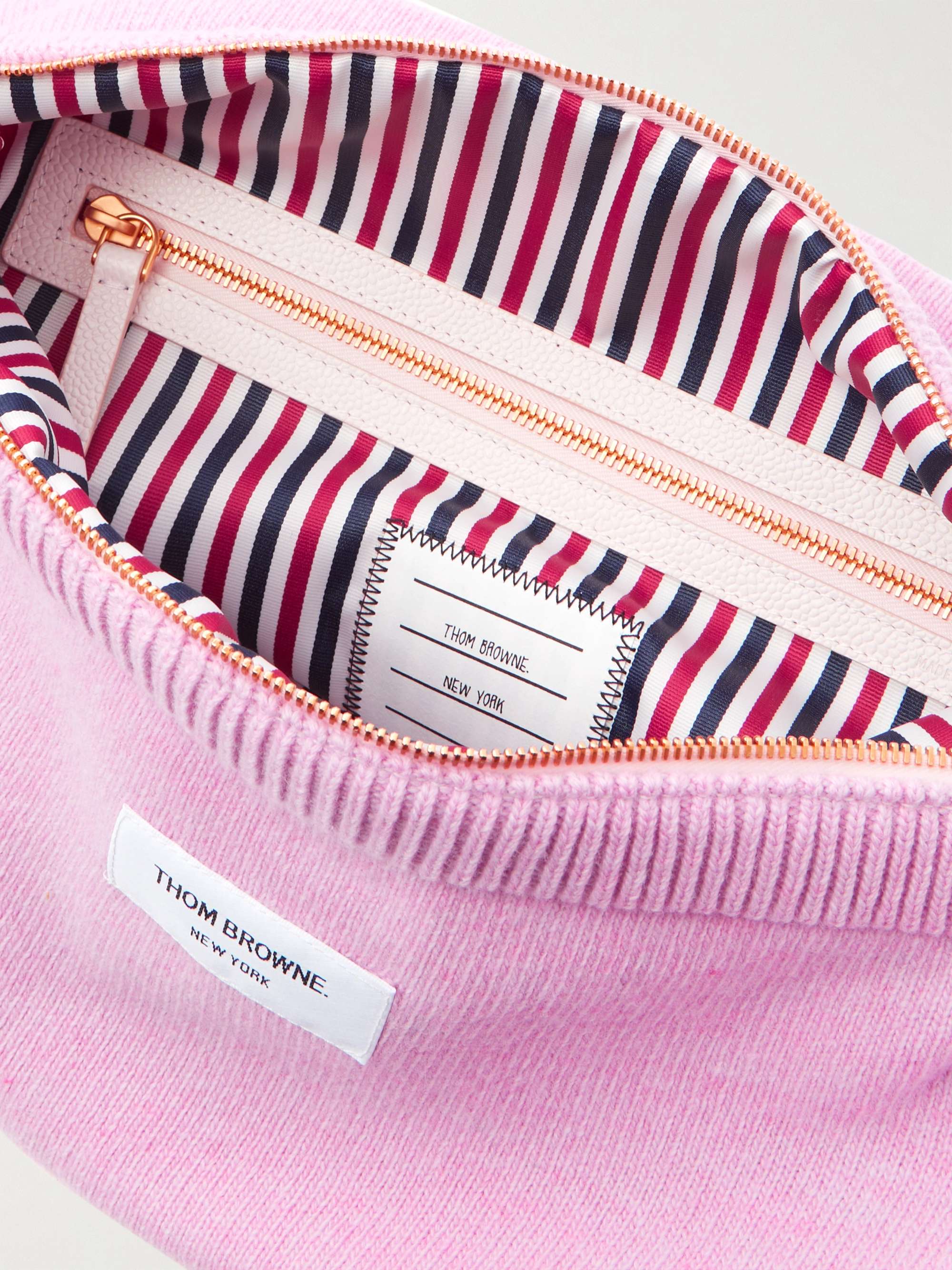 THOM BROWNE Striped Merino Wool Pouch