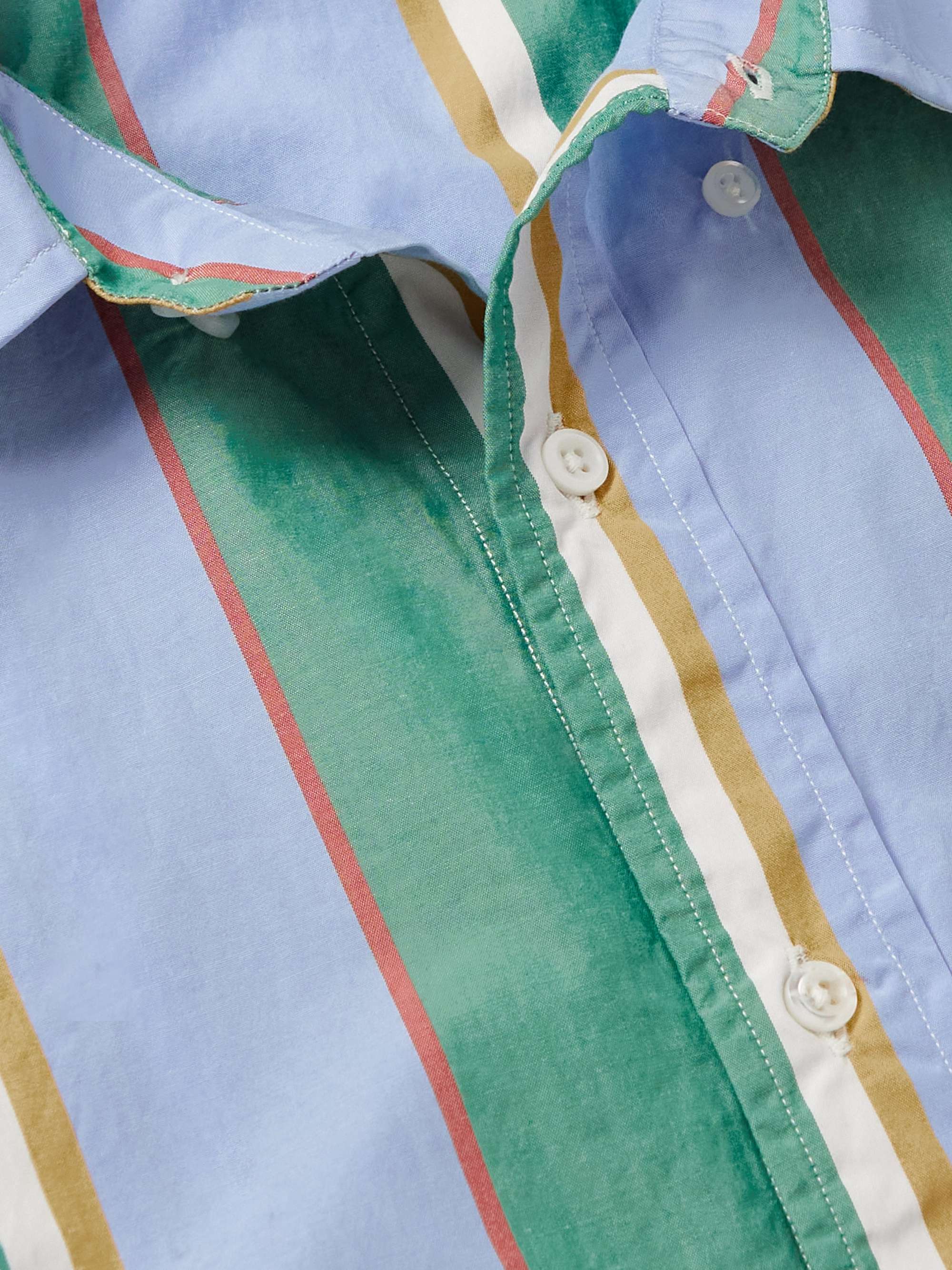 THOM BROWNE Striped Cotton-Poplin Shirt