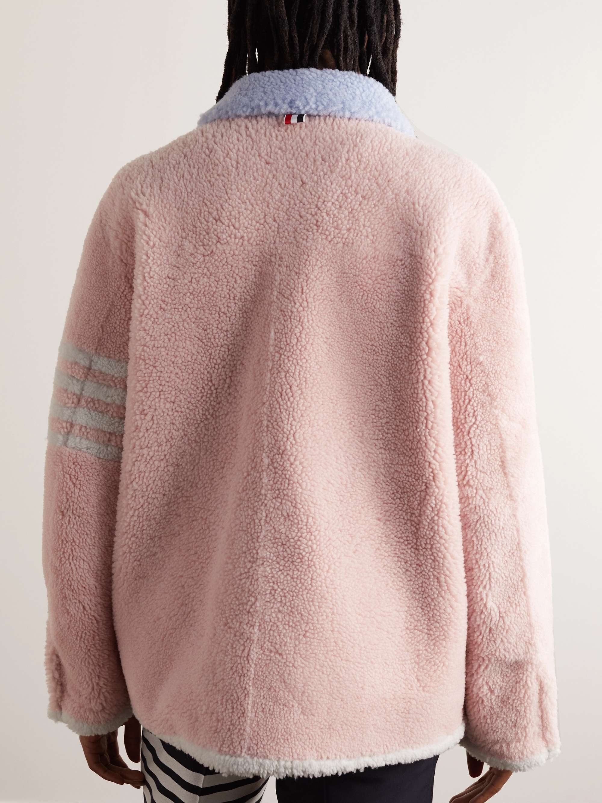 THOM BROWNE Colour-Block Shearling Jacket