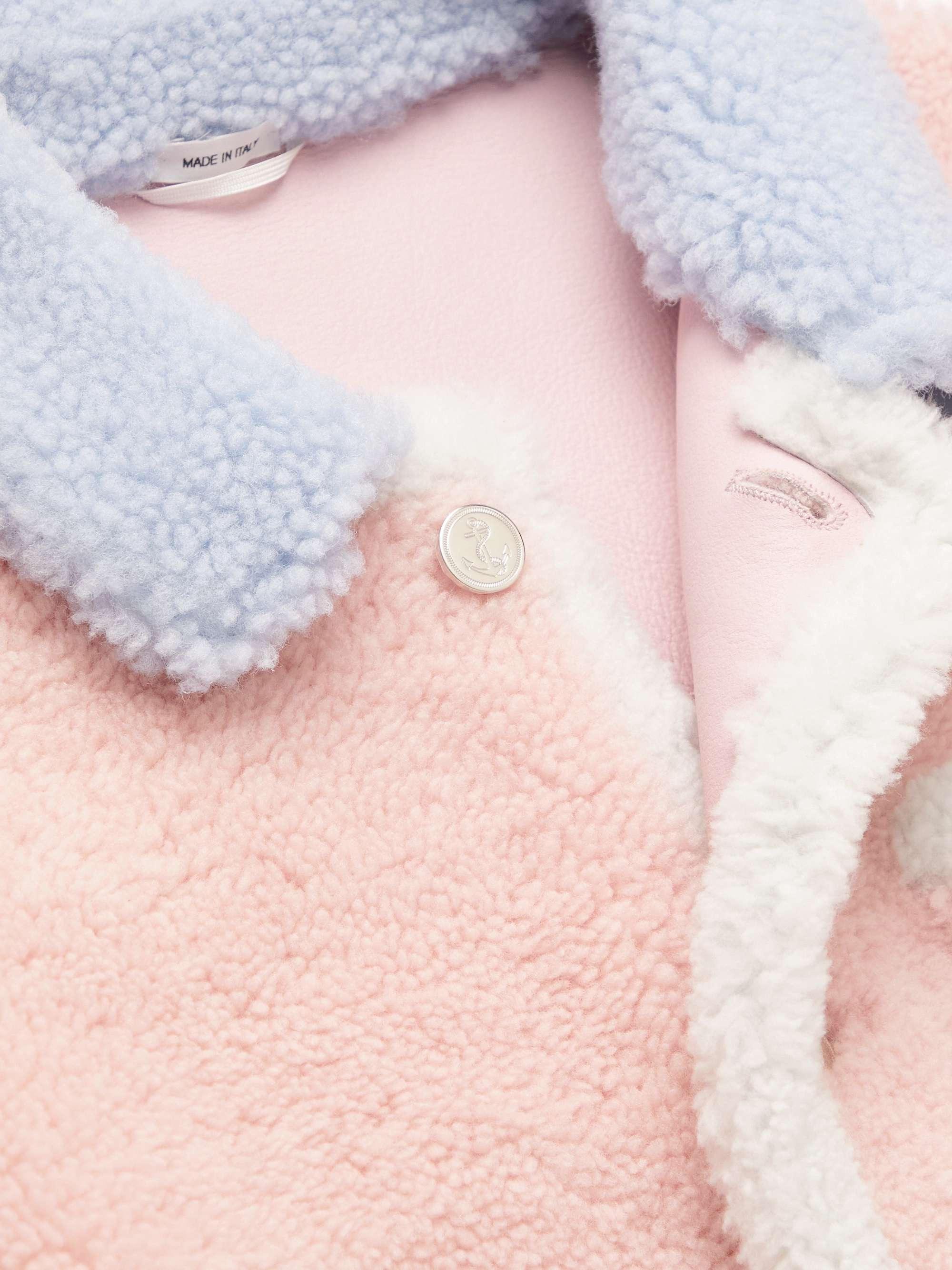 THOM BROWNE Colour-Block Shearling Jacket