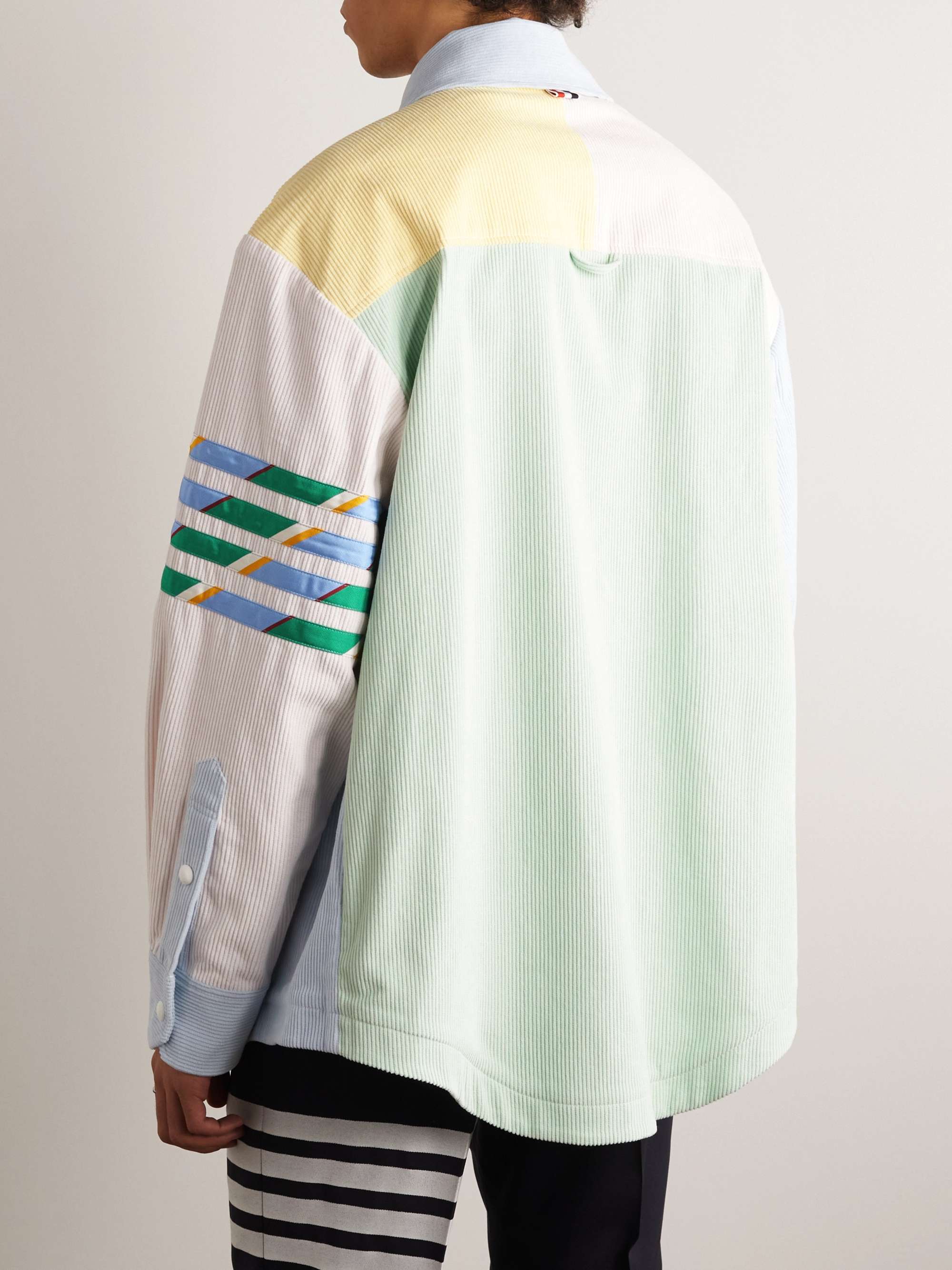 THOM BROWNE Colour-Block Cotton-Corduroy Overshirt