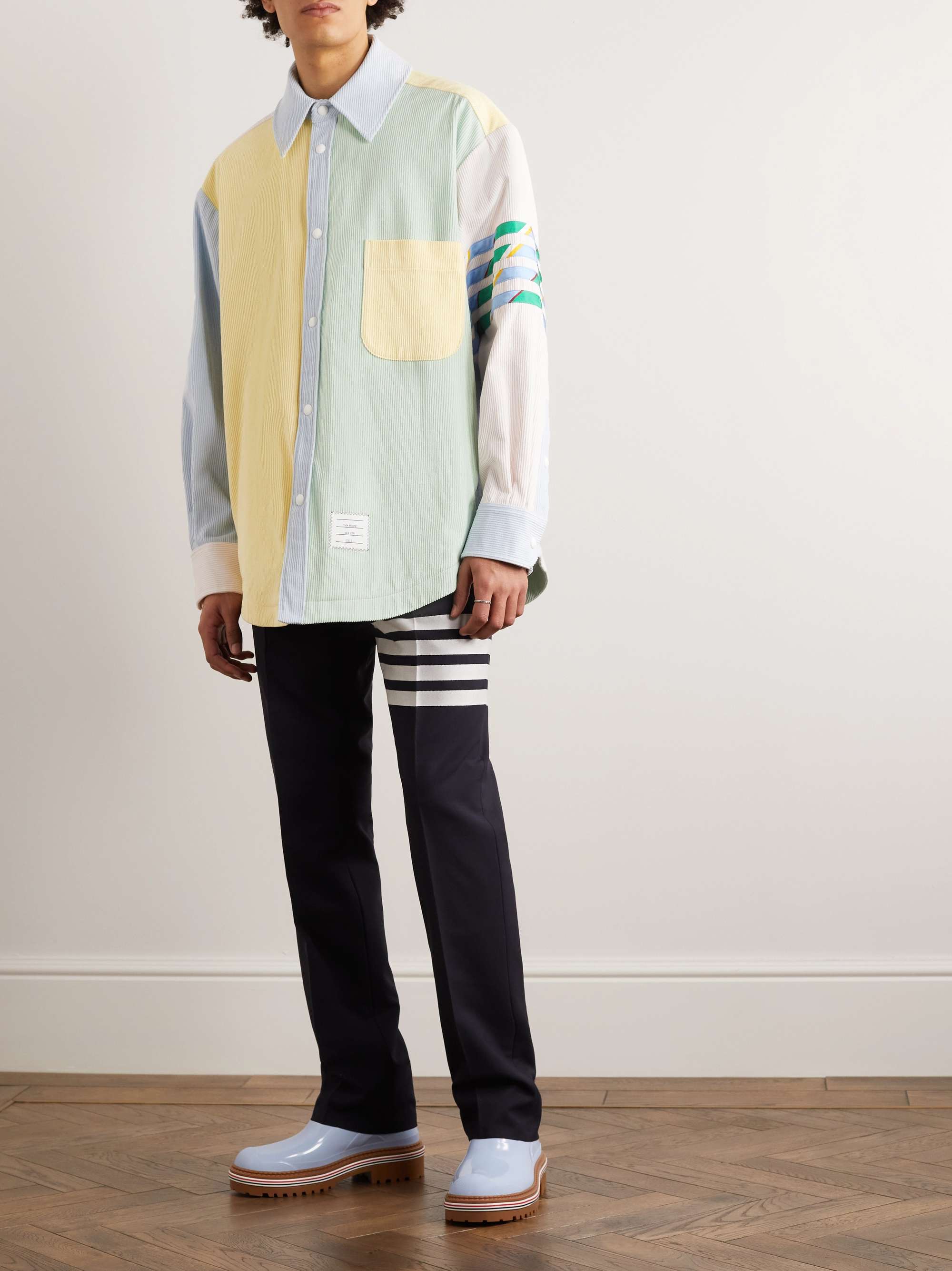THOM BROWNE Colour-Block Cotton-Corduroy Overshirt