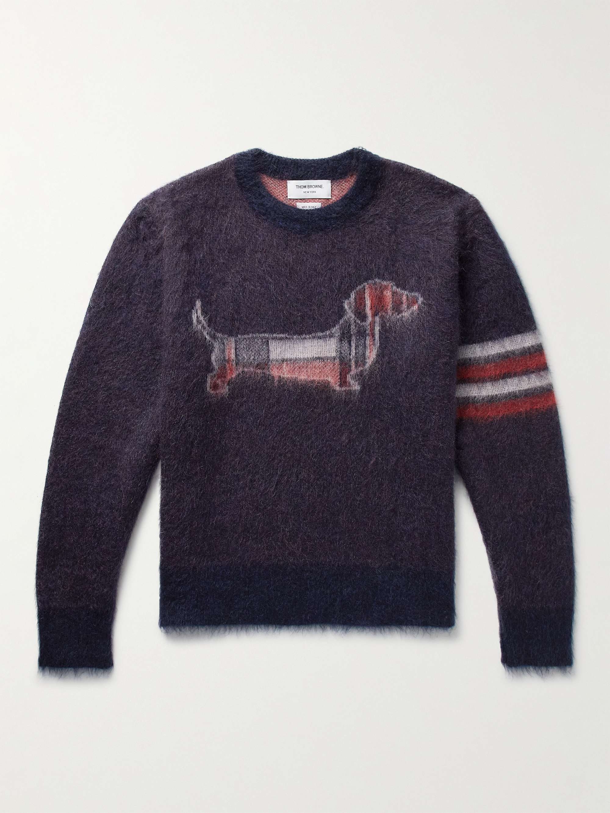 THOM BROWNE Mohair-Blend Jacquard Sweater