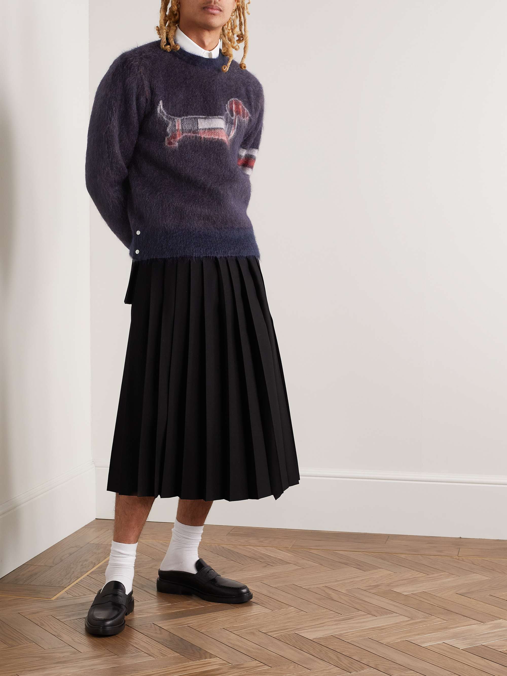 THOM BROWNE Mohair-Blend Jacquard Sweater