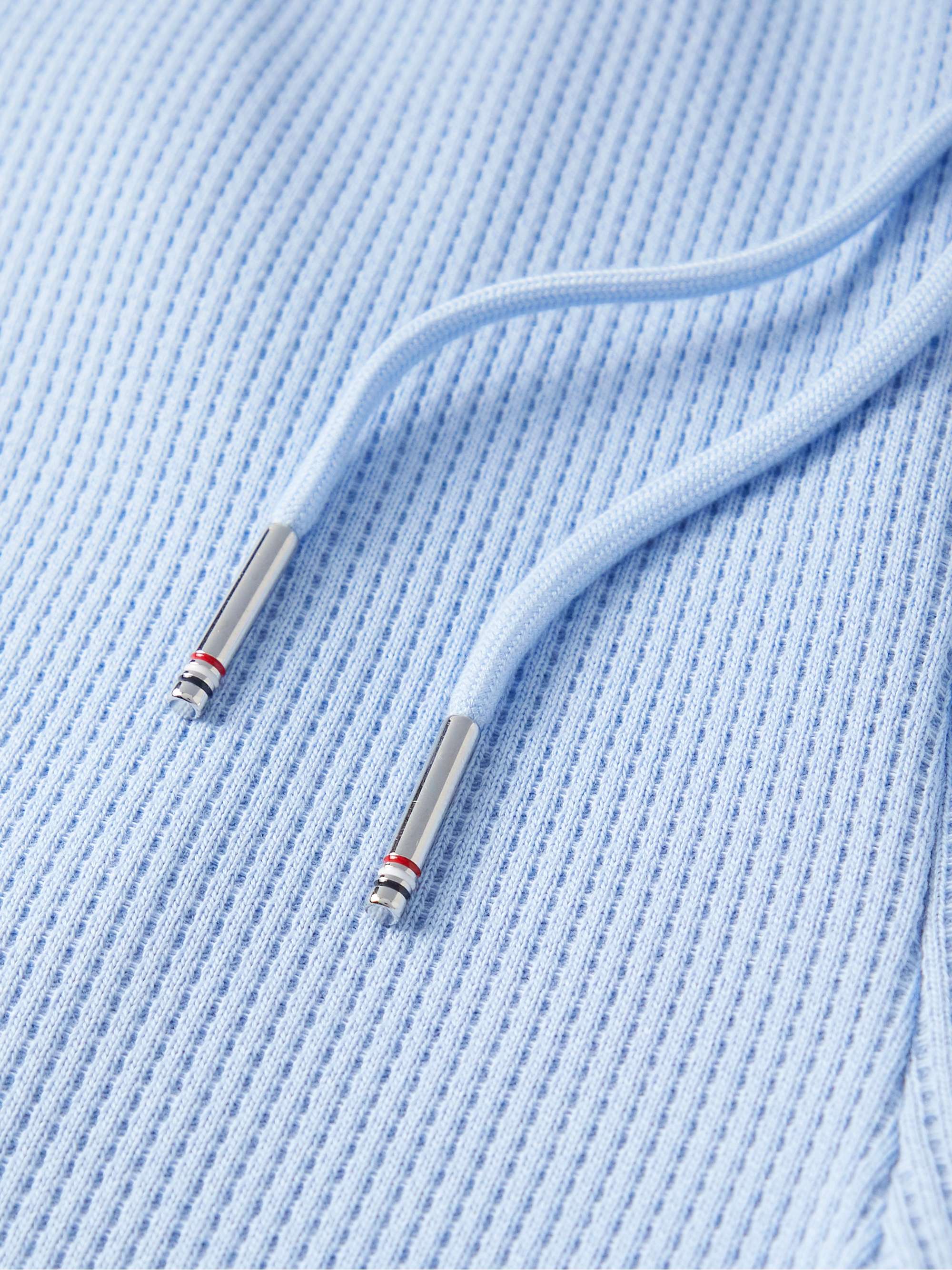 THOM BROWNE Tapered Striped Waffle-Knit Cotton Sweatpants