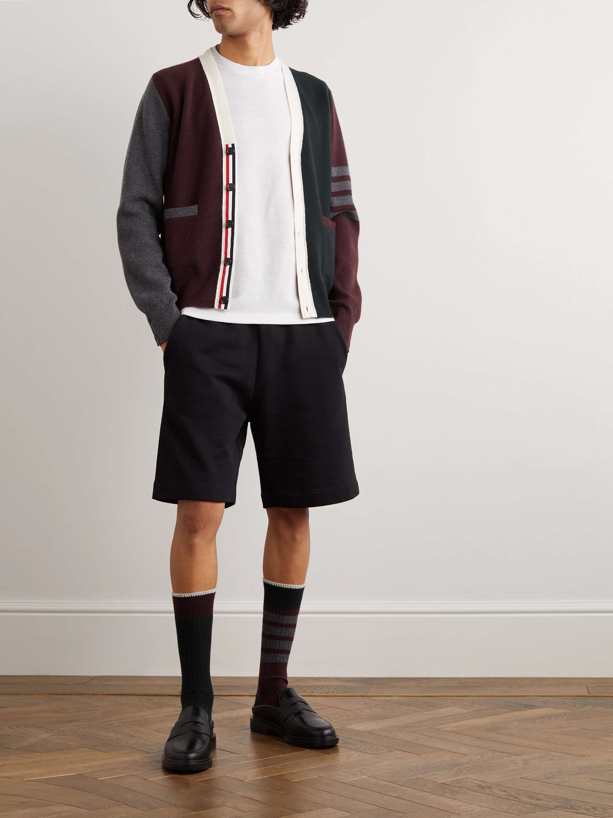 THOM BROWNE Striped Cotton-Piqué T-Shirt