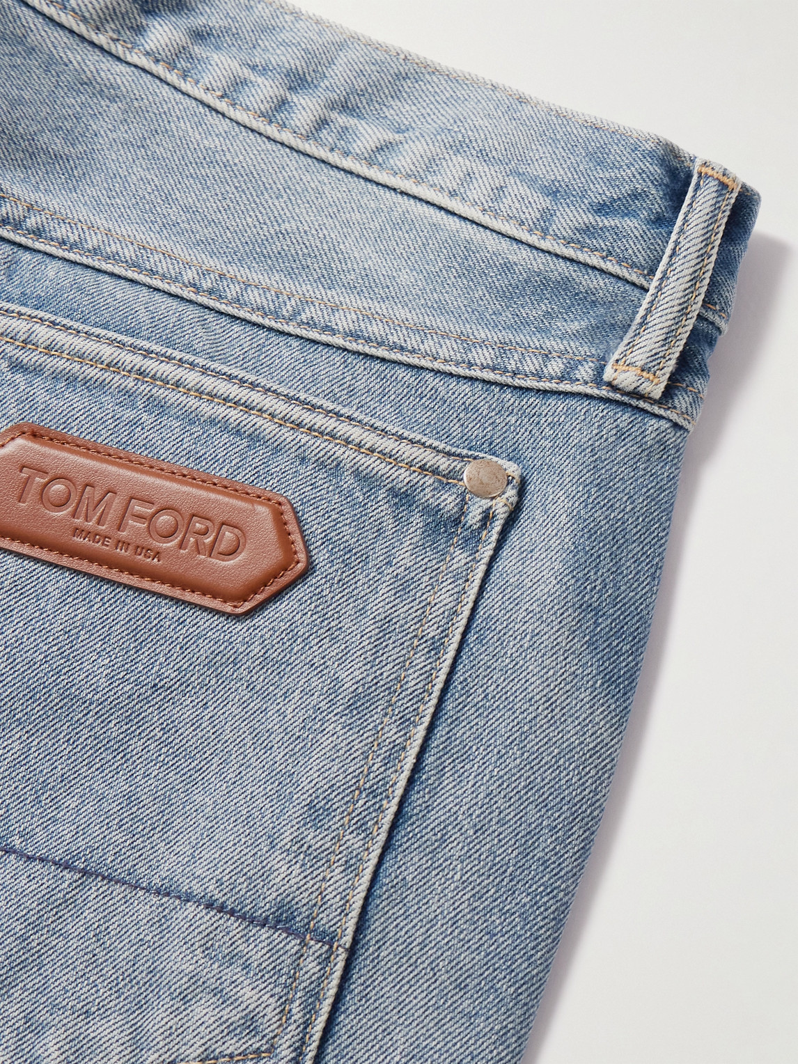 Shop Tom Ford Straight-leg Distressed Jeans In Blue